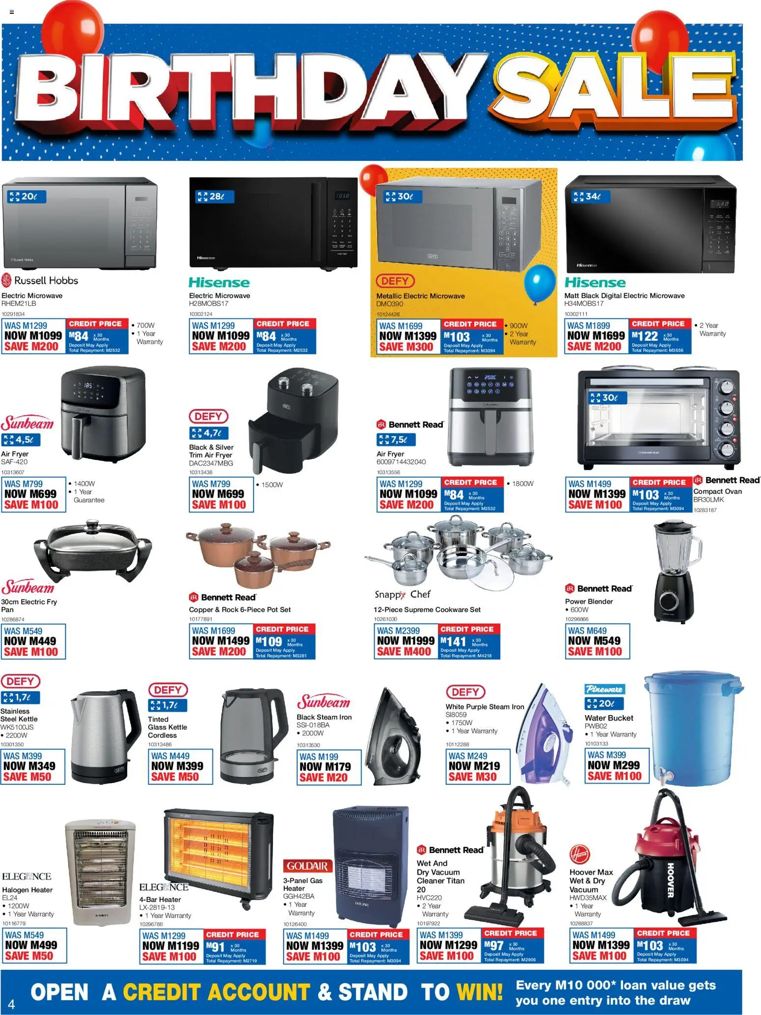 New OK Furniture catalogue – valid from 15.06.2026 | Page: 4 | Products: Kettle, Iron, Fryer, Microwave