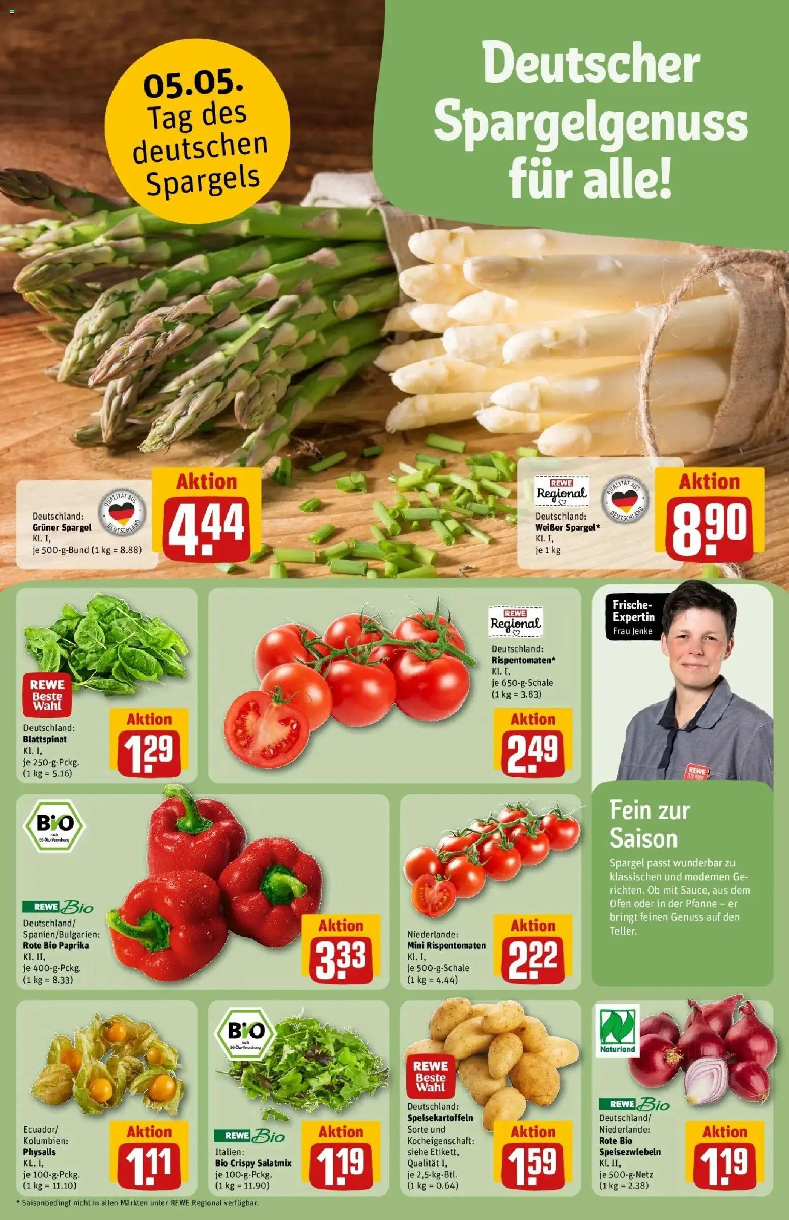 REWE Prospekt ab 04.05.2026 zum Blättern » Angebote | Seite: 11 | Produkte: Ofen, Spargel, Paprika