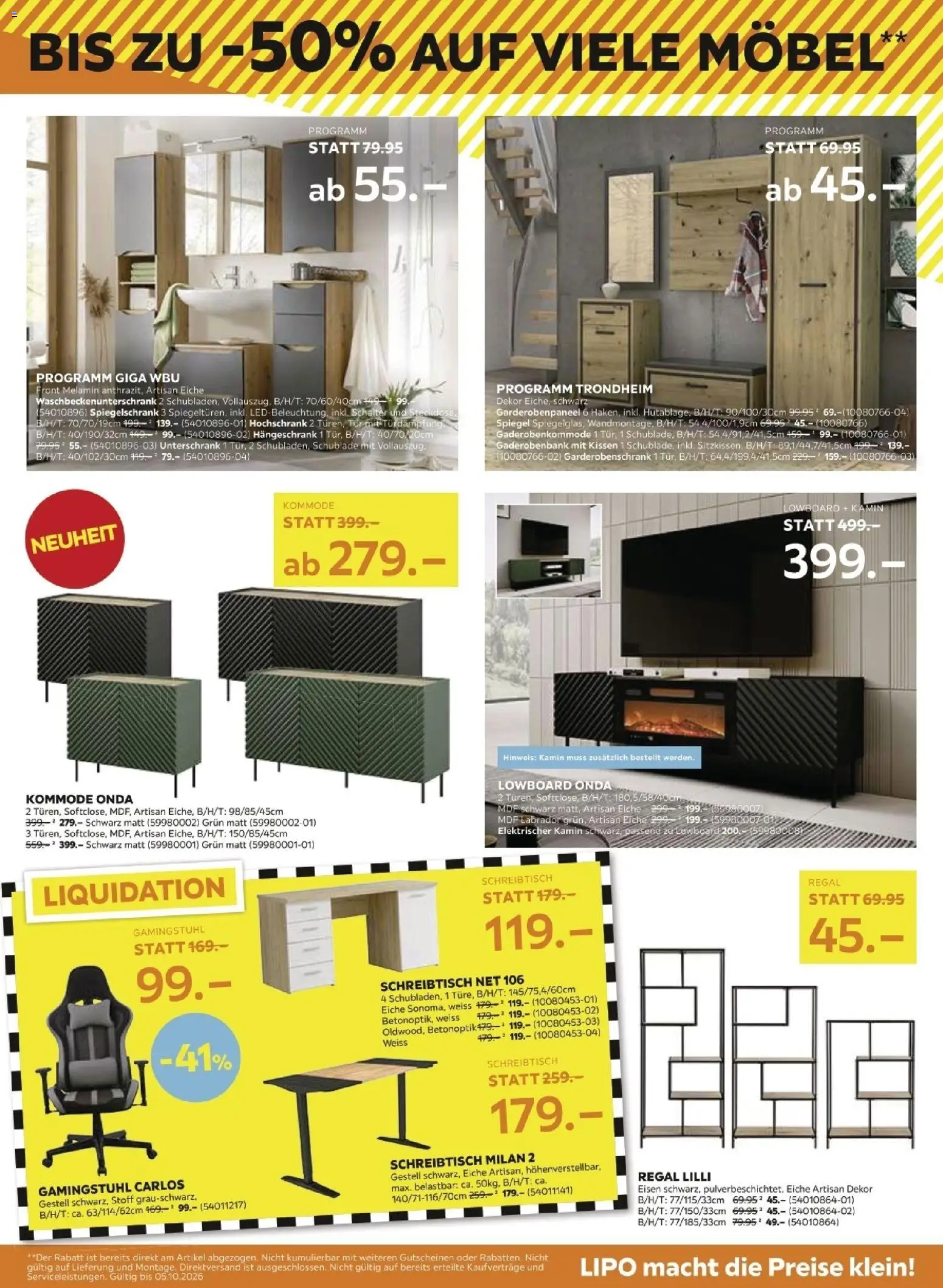 Lipo aktionen – gültig ab 22.09.2026 | Seite: 7 | Produkte: Garderobenschrank, Kommode, Spiegel, Hängeschrank