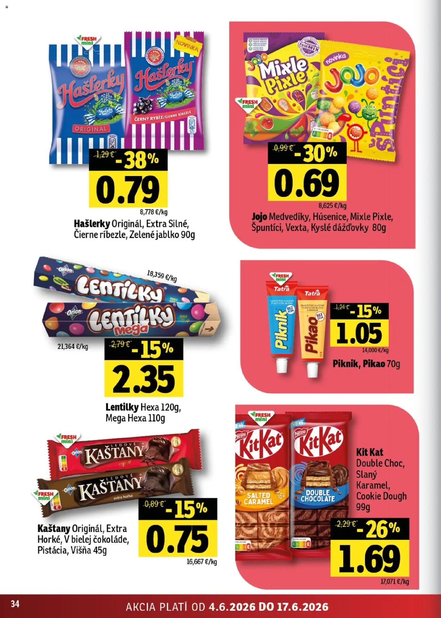 Nové Fresh akcie – leták je platný od 04.06.2026 | Strana: 34 | Produkty: Ríbezle