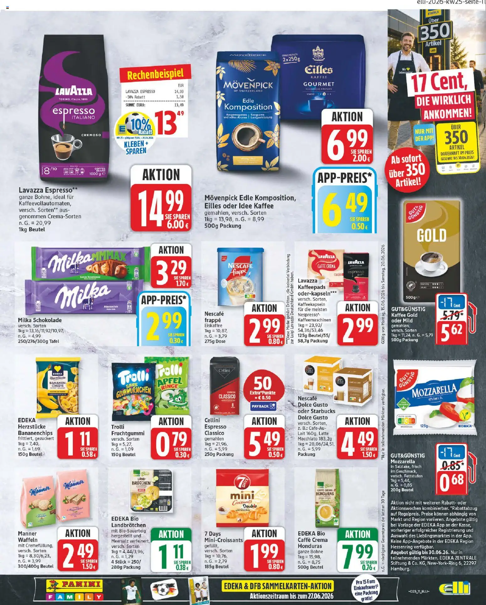 Elli Markt Prospekt – gültig ab 15.06.2026 | Seite: 15 | Produkte: Nescafe, Idee kaffee, Milka schokolade, Waffeln