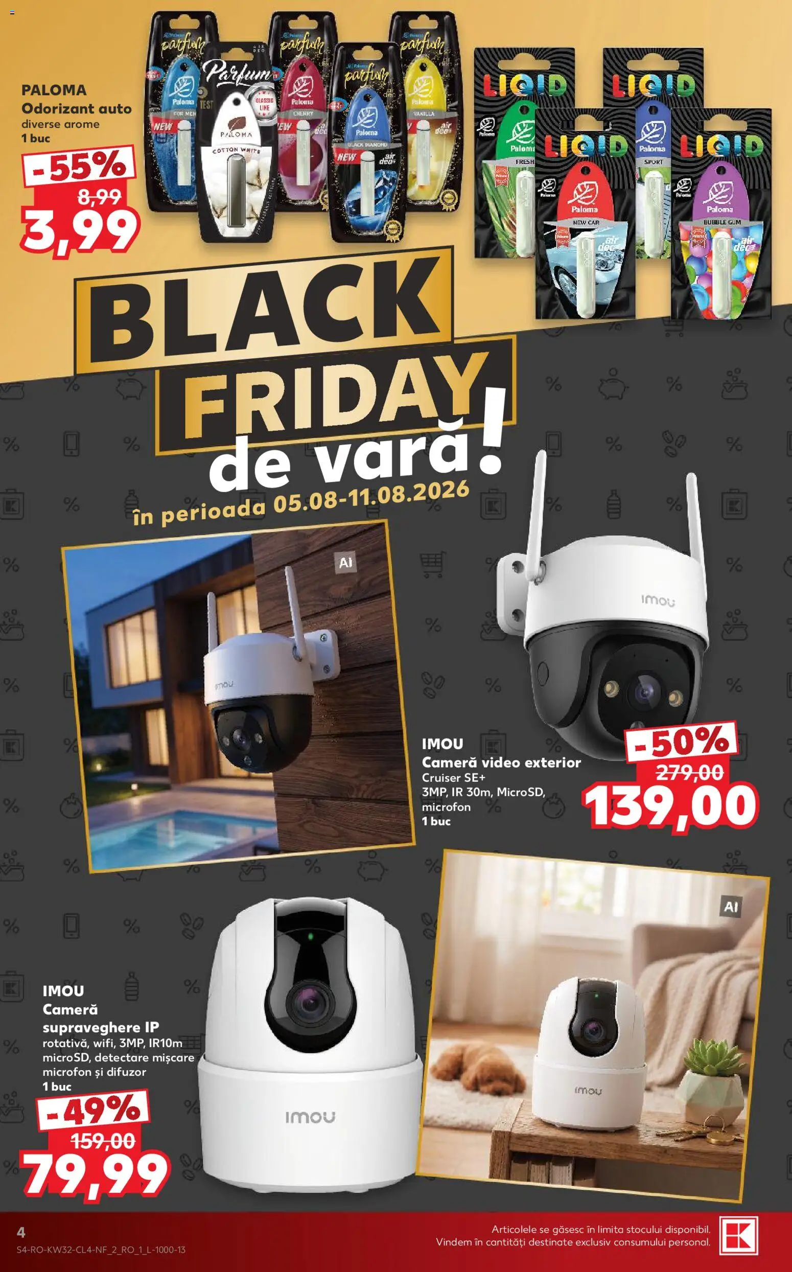 Noul catalog Kaufland – valabil de la 05.08.2026 | Pagină: 4 | Produse: Video, Difuzor, Microfon, Parfum