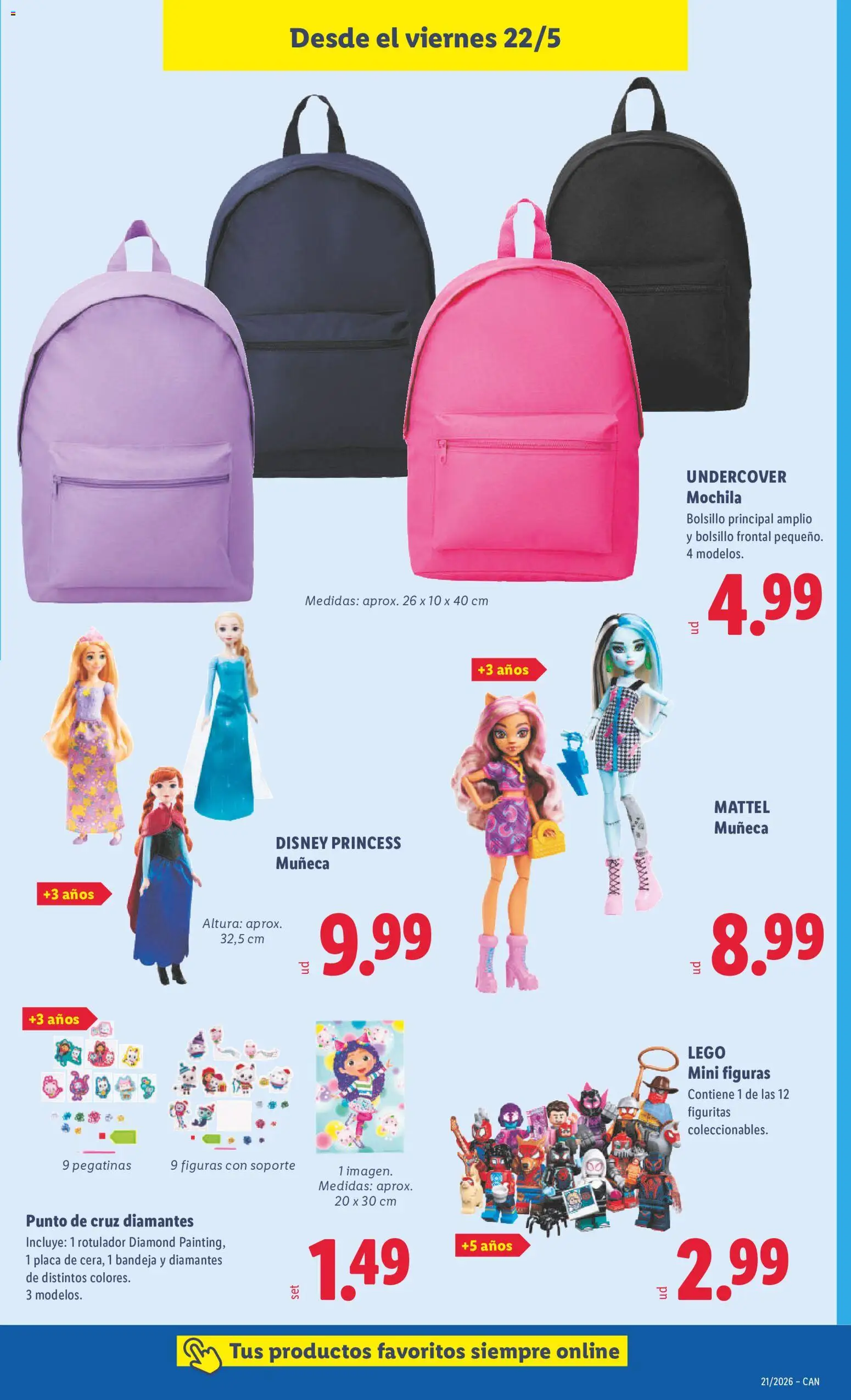 Lidl folleto de bazar │ válido desde el 18.05.2026 | Página: 19 | Productos: Mochila, Muñeca, Bandeja