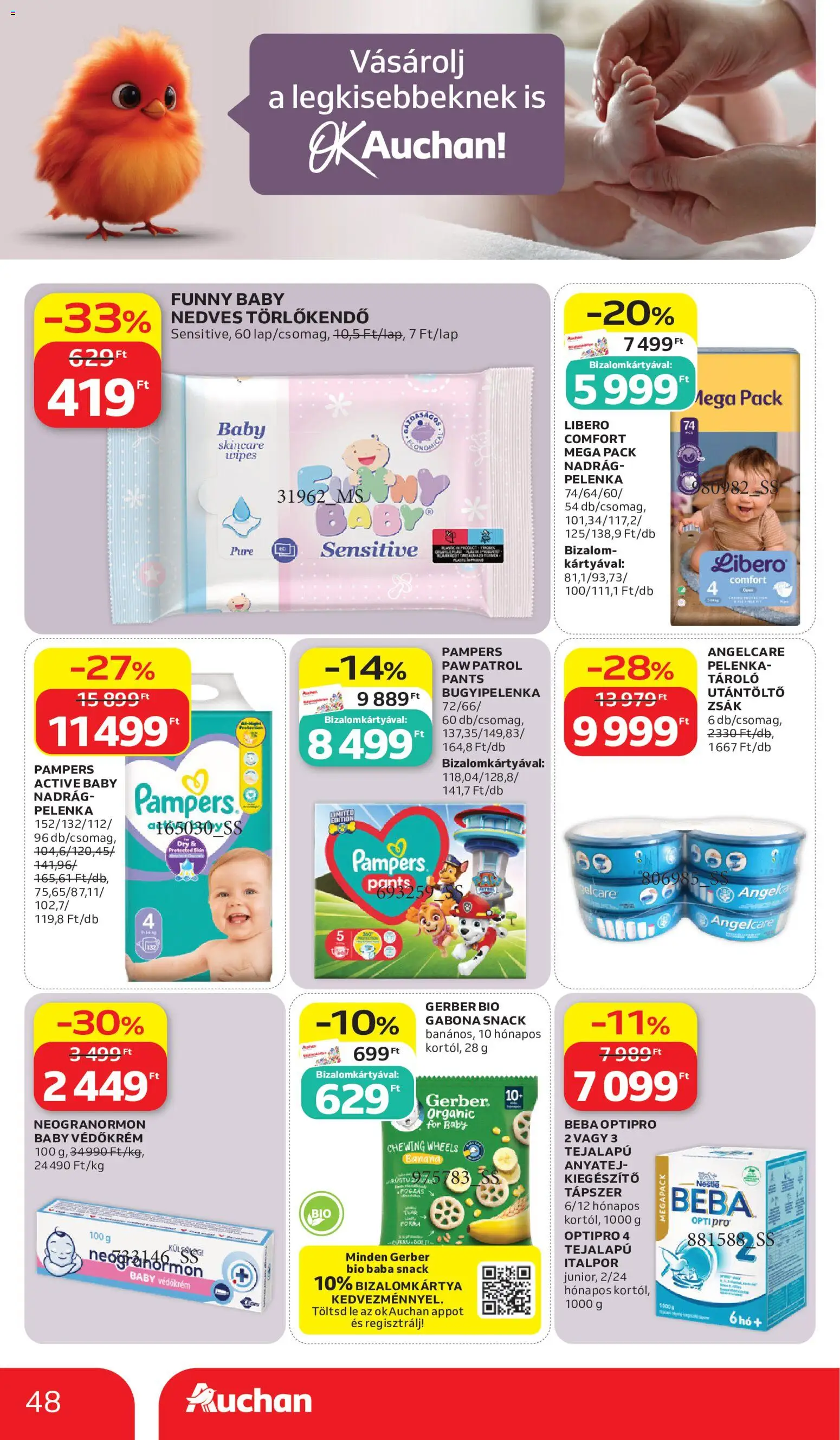 Auchan akciós ujság - amely érvényes a következő dátumtól: 2026.07.02. | Oldal: 48 | Termékek: Pampers, Nedves törlőkendő, Italpor, Nadrág