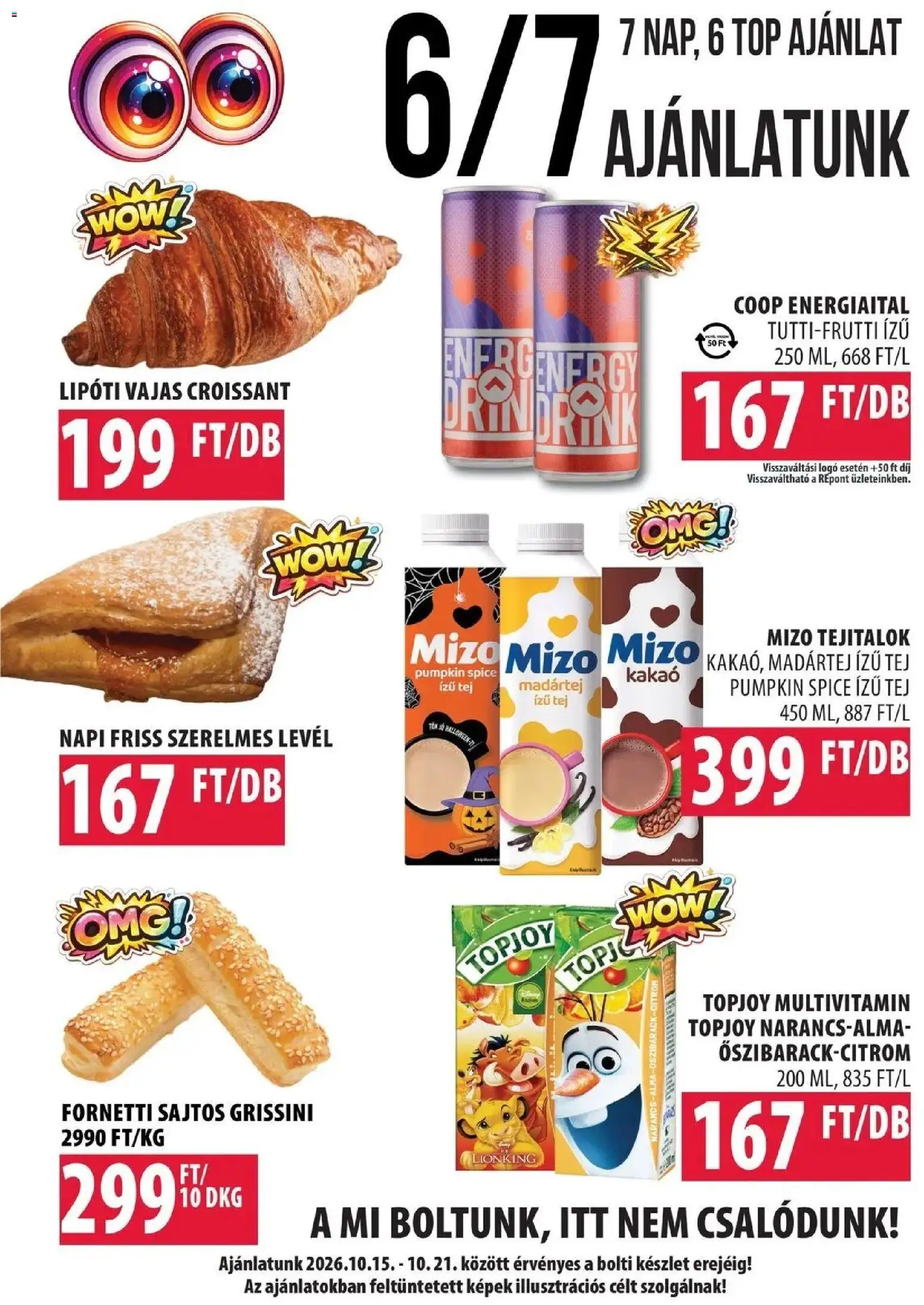 COOP Szolnok akciós ujság - amely érvényes a következő dátumtól: 2026.10.15. | Oldal: 5 | Termékek: Fornetti, Topjoy, Mizo, Multivitamin