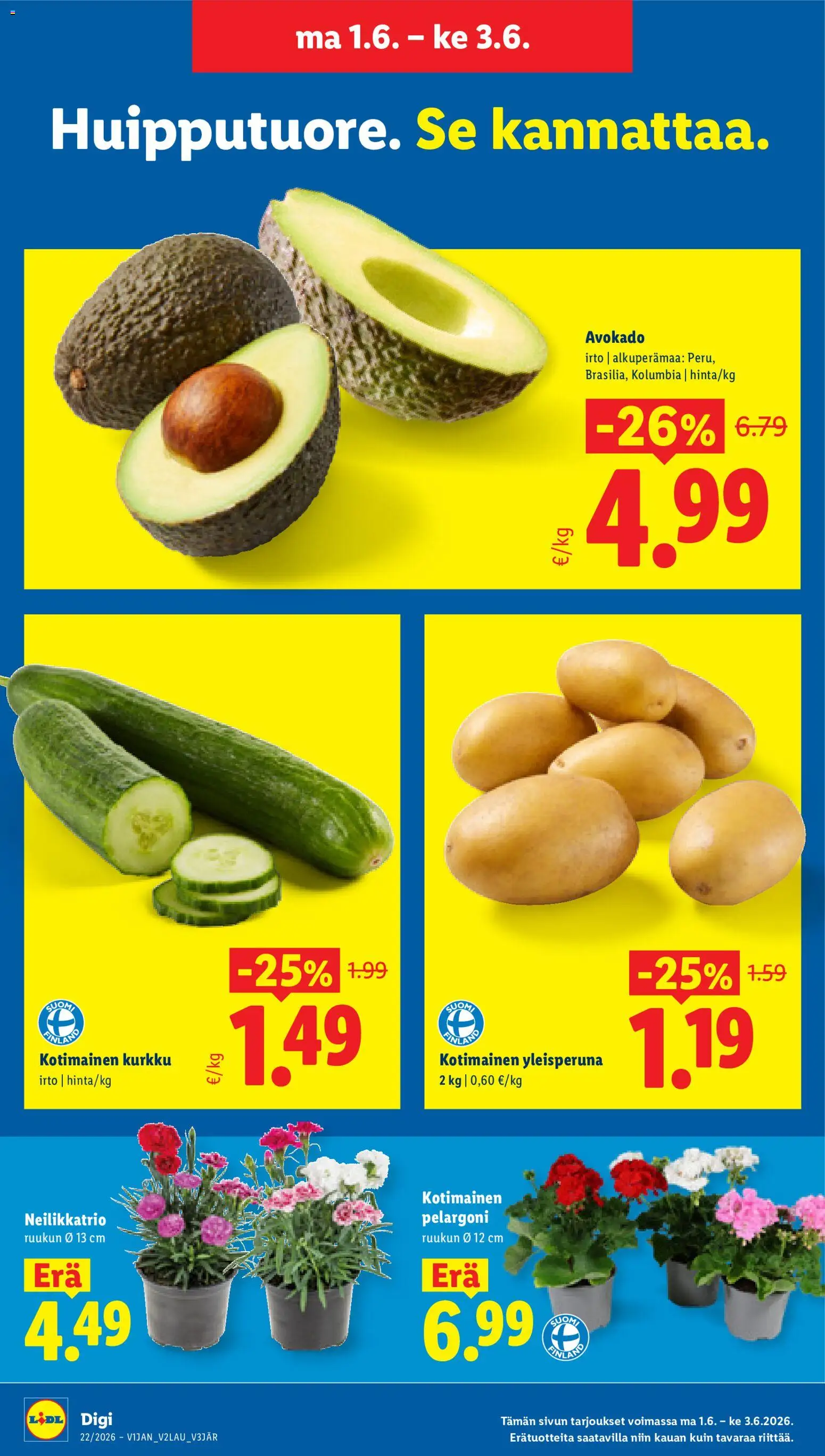 Lidl tarjoukset - Tampere – voimassa 28.05.2026 alkaen | Sivu: 19 | Tuotteet: Avokado, Kurkku