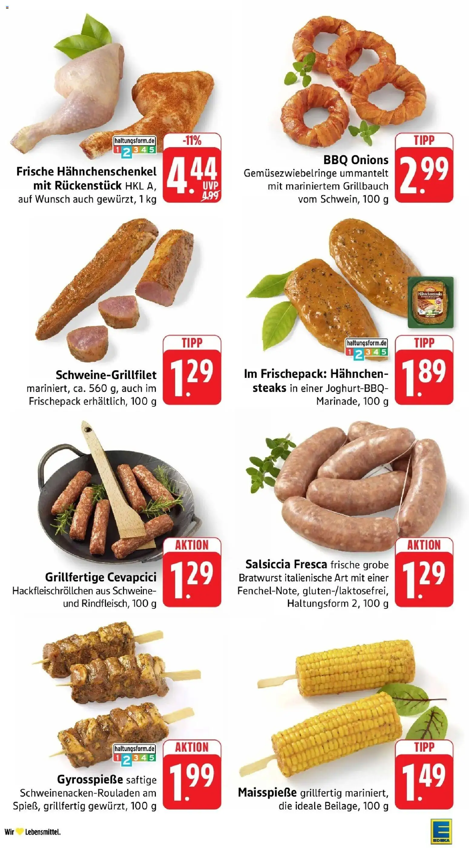 Edeka Prospekt Trier – gültig ab 08.06.2026 | Seite: 8 | Produkte: Hahnchen, Hahnchenschenkel, Bratwurst, Cevapcici