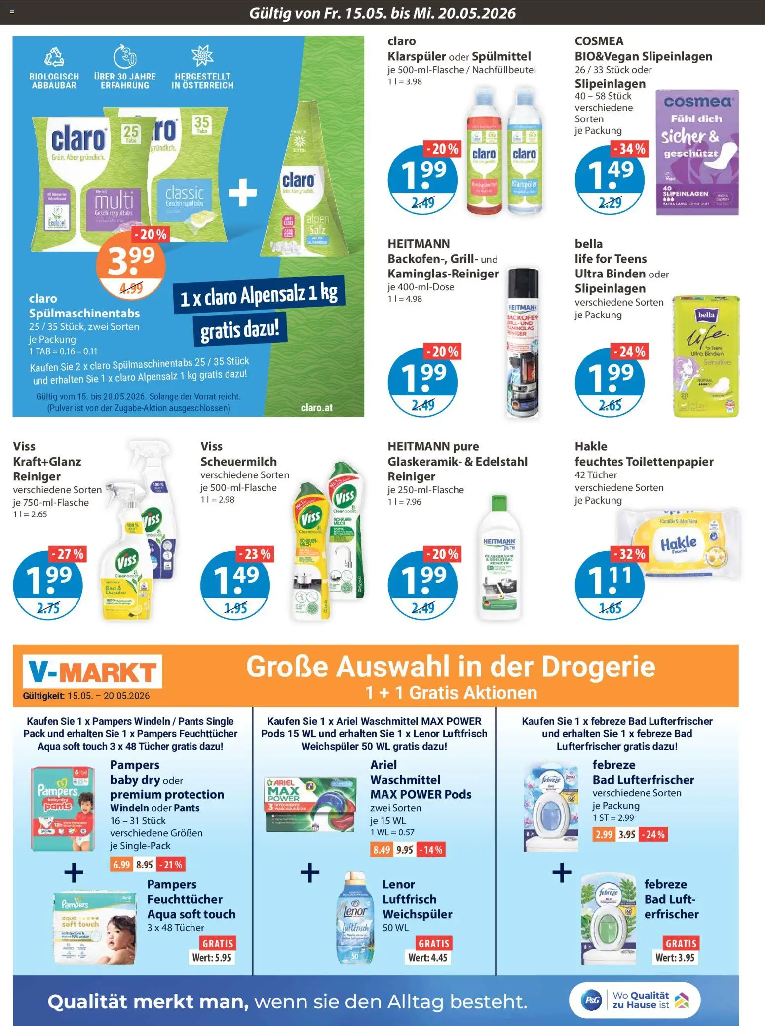 V-Markt München – gültig ab 15.05.2026 | Seite: 12 | Produkte: Lenor, Salz, Backofen, Feuchtes Toilettenpapier