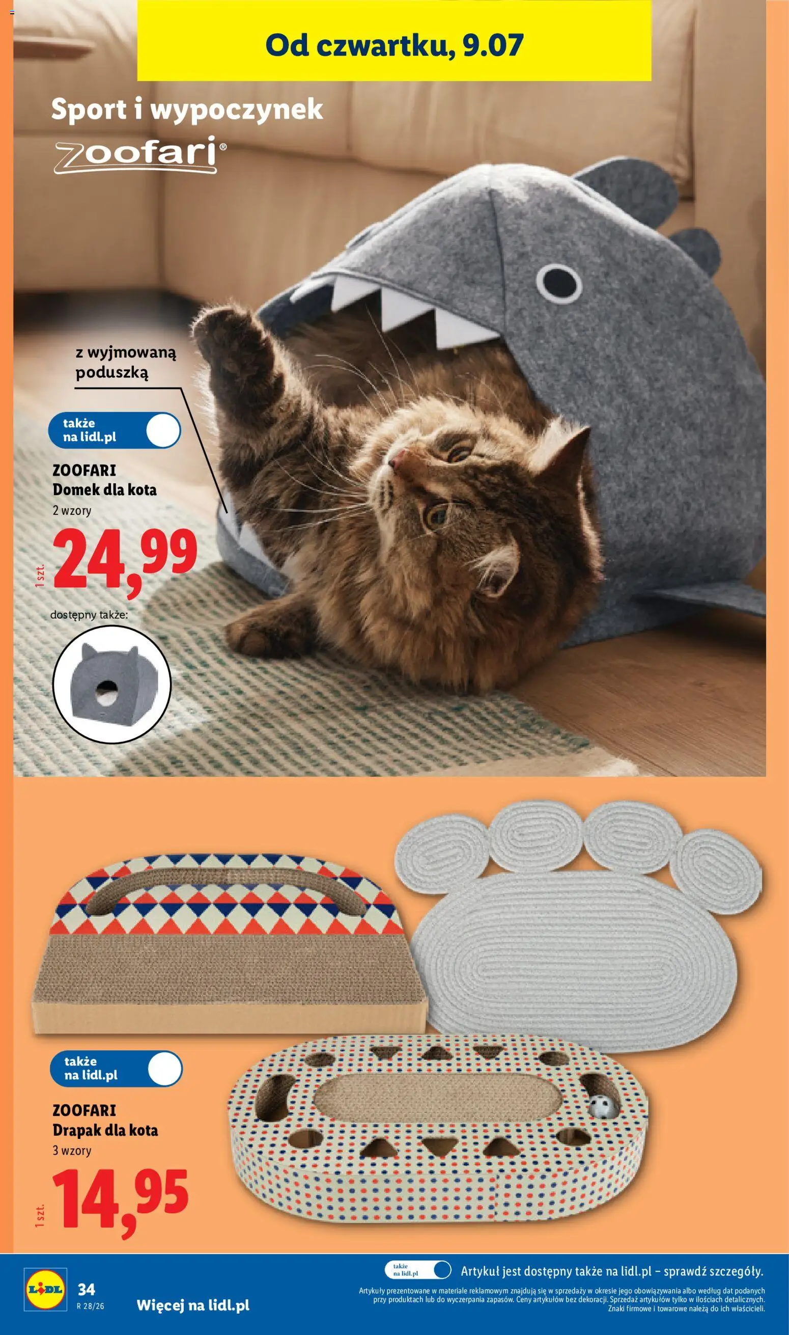 Lidl Katalog od 06.07.2026 | Strona: 46 | Produkty: Poduszka, Drapak, Drapak dla kota