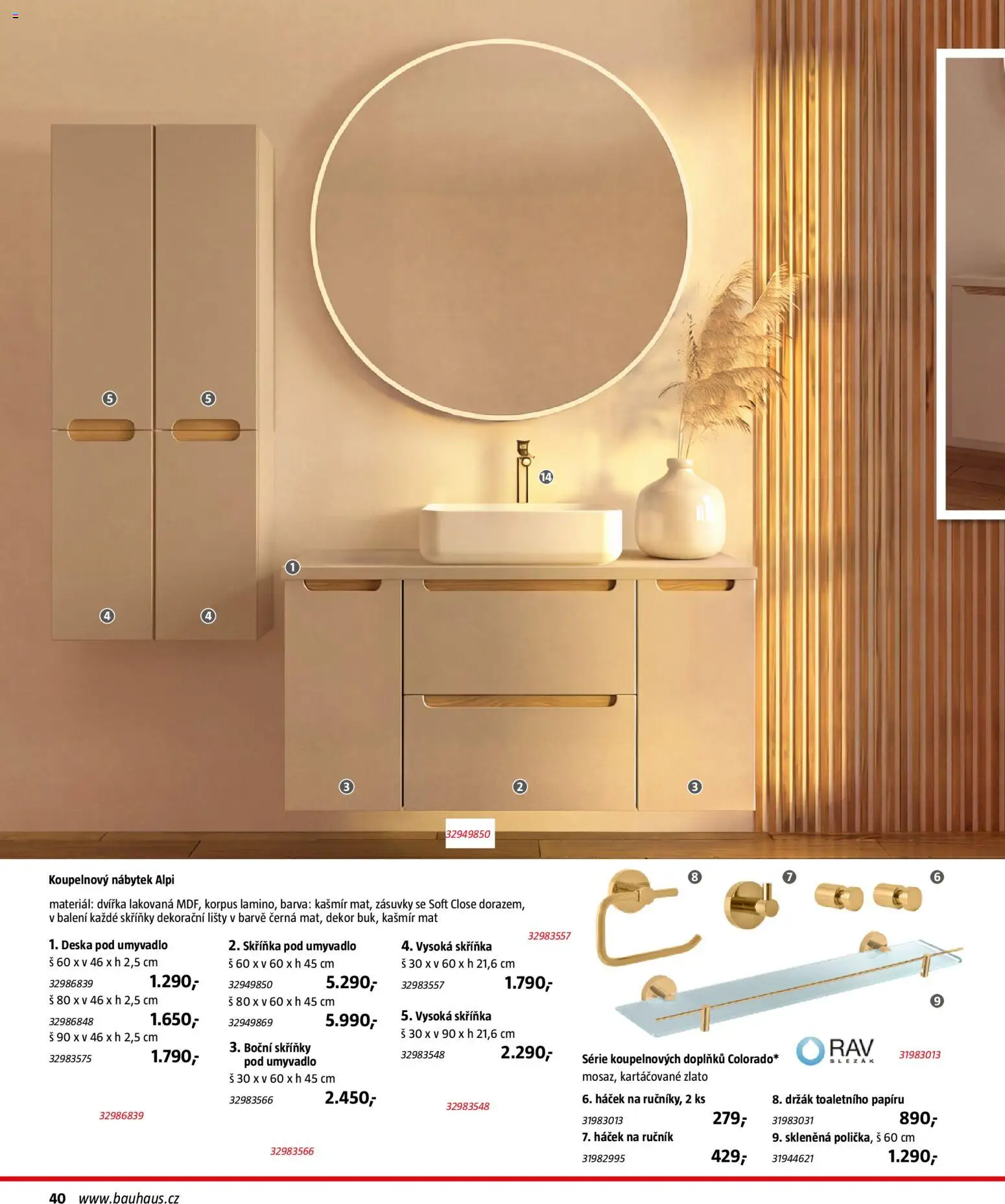 Katalog Sanita od 29.09.2026 | Strana: 40 | Produkty: Ručník, Nábytek, Skříňka, Umyvadlo