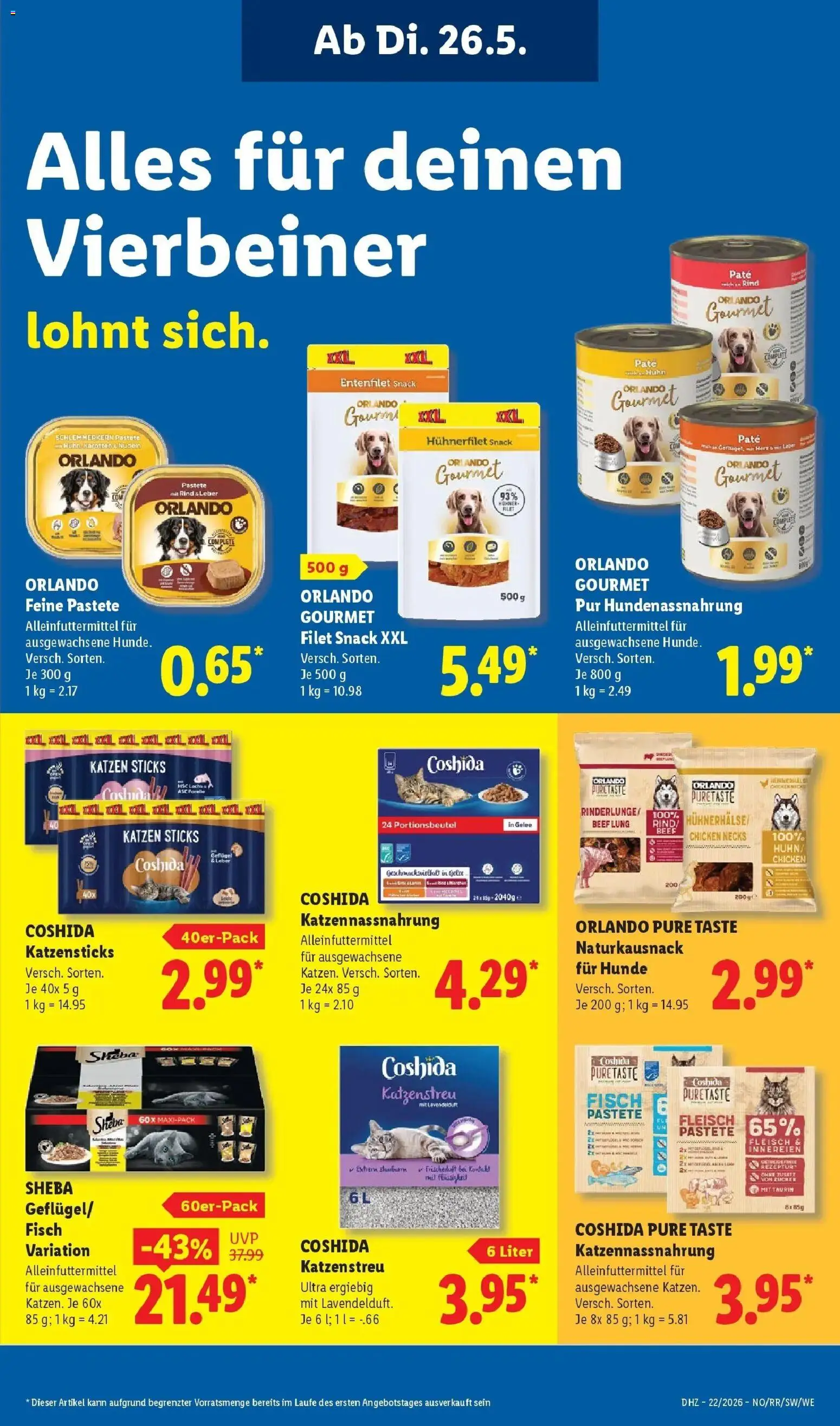 Lidl Prospekt Zülpich – gültig ab 26.05.2026 | Seite: 17 | Produkte: Sheba, Lachs, Zucker, Fleisch