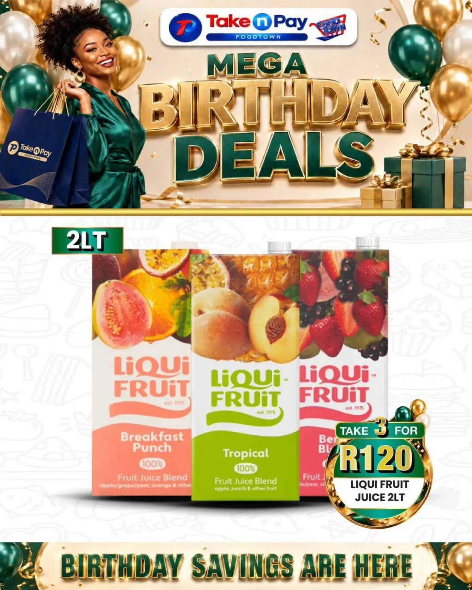 New Take n Pay catalogue – valid from 31/08/2026 | Page: 3 | Products: Breakfast, Juice, Fruit, Peach