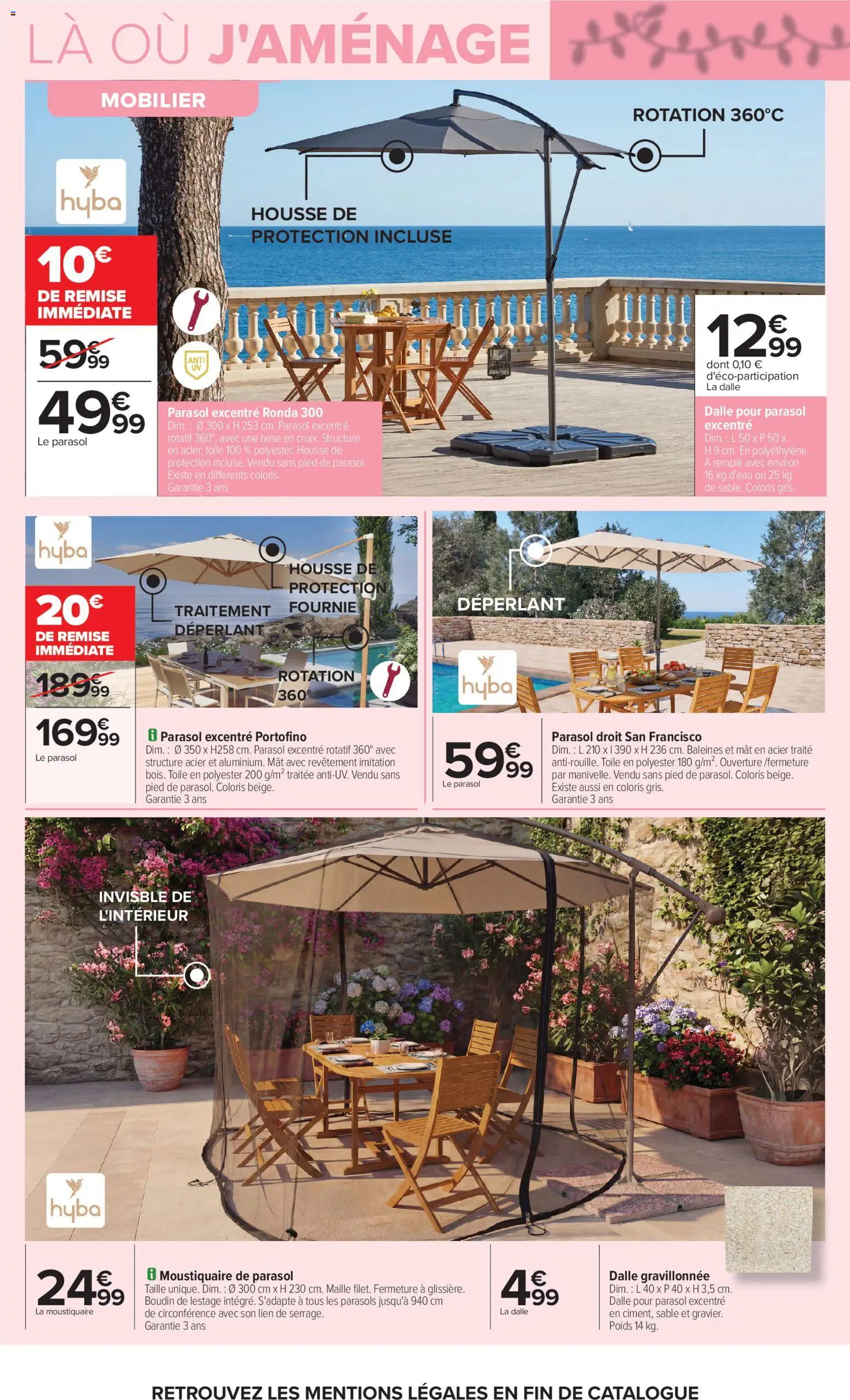 {H1} | Page: 24 | Produits: Base, Poids, Moustiquaire, Parasol