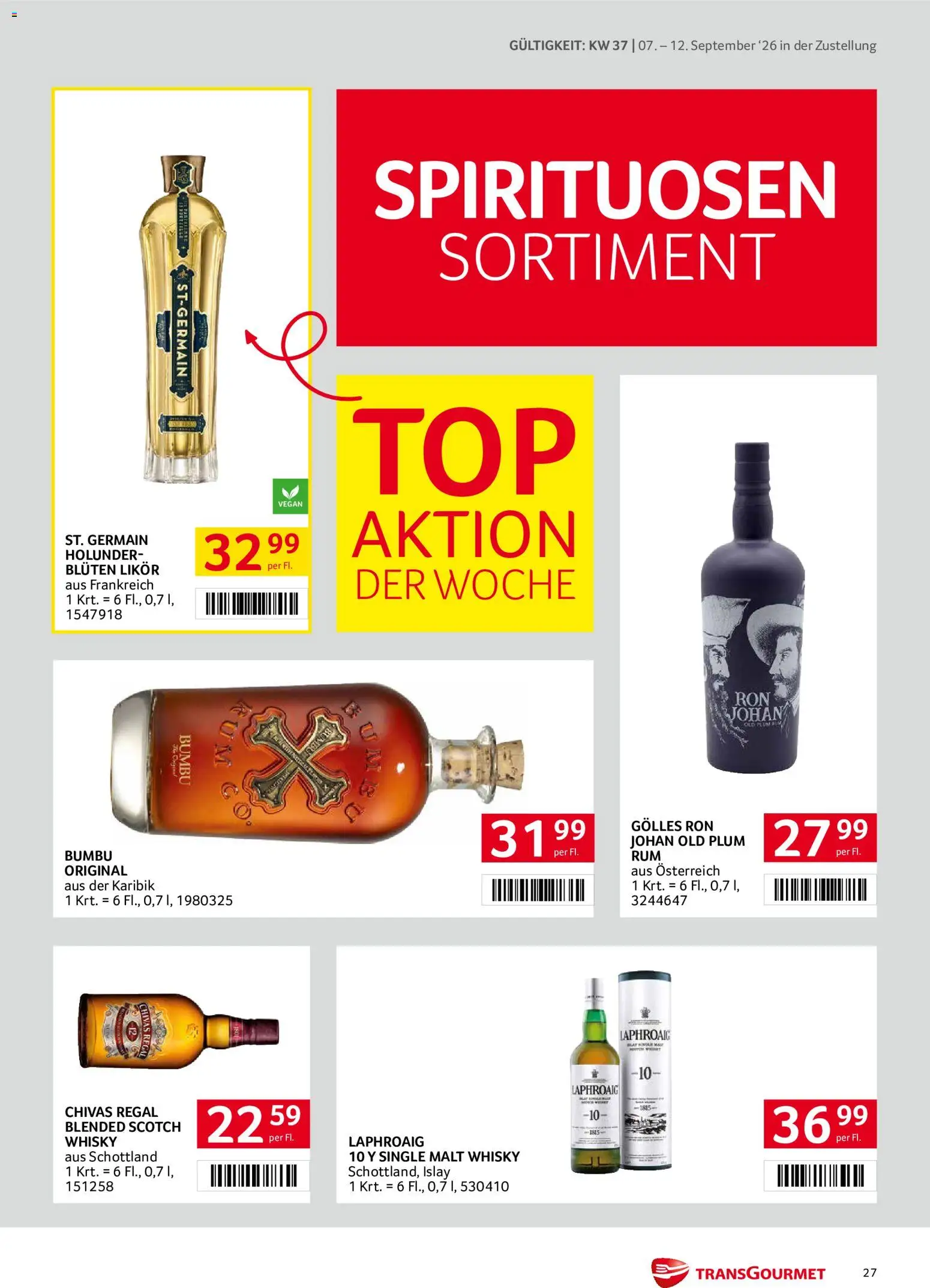 Transgourmet Zustellaktion - Broschüre gültig ab 07.09.2026 | Seite: 27 | Produkte: Regal