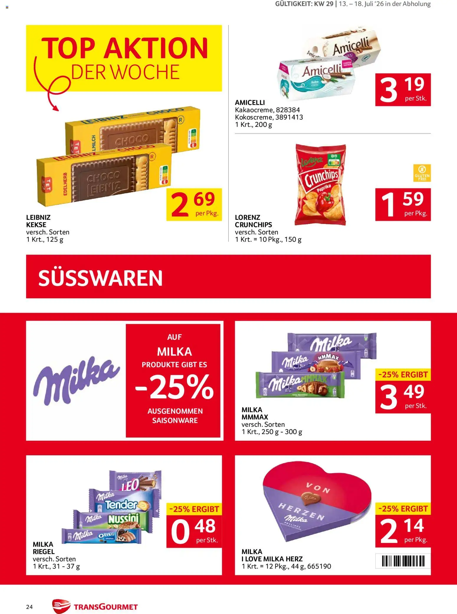Transgourmet Flugblatt gültig ab 13.07.2026 | Seite: 24 | Produkte: Kekse