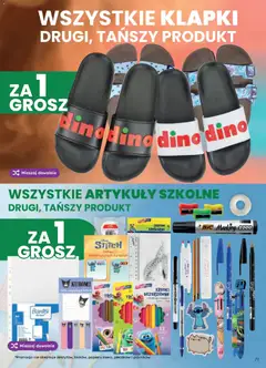 Pogląd oferty "Dino gazetka" - ważna od 23.09.2026 | Strona: 71 | Produkty: Klapki, Kredki, Artykuły szkolne