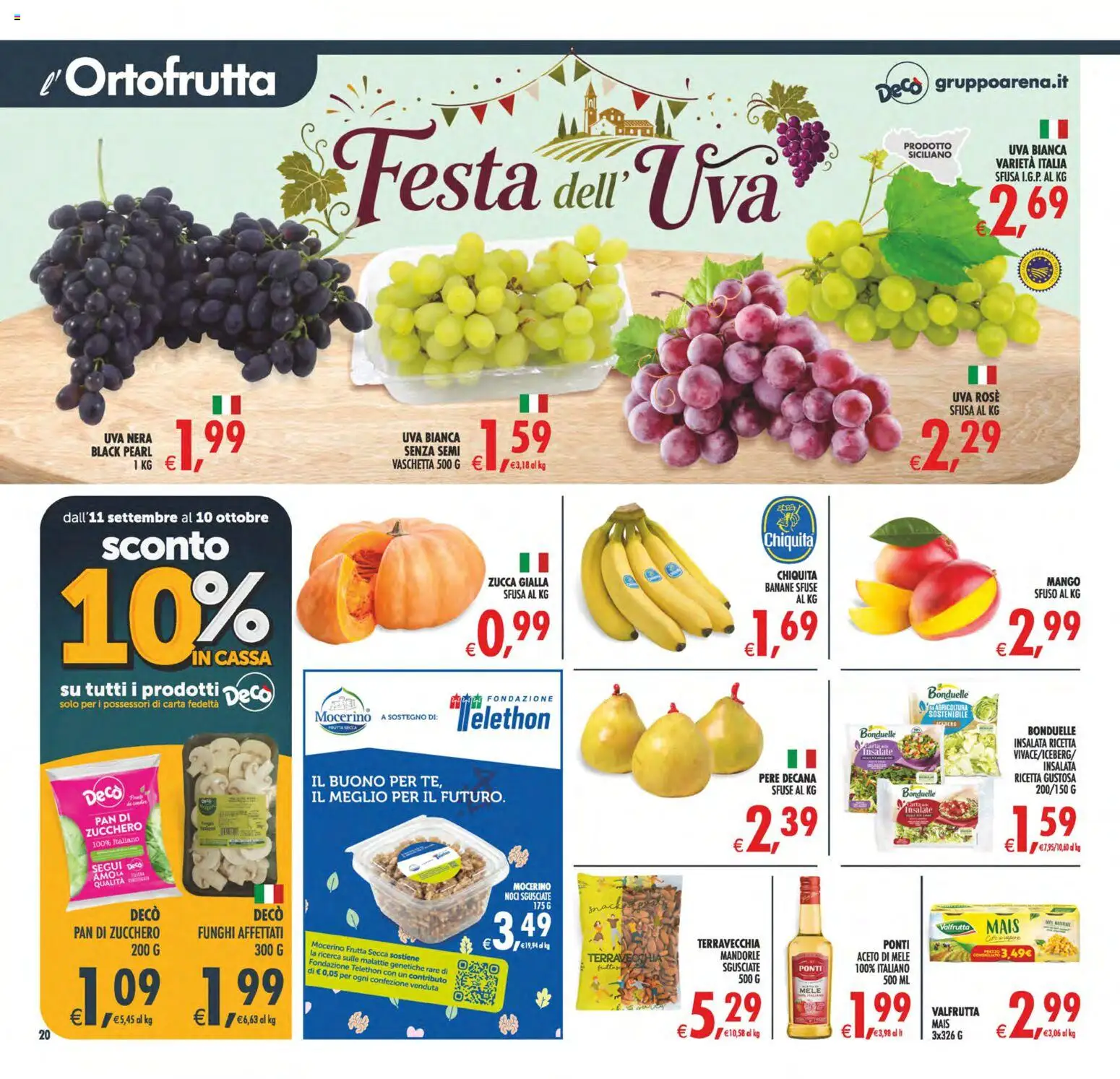 Volantino Decò del 22/09/2026 | Pagina: 20 | Prodotti: Aceto di mele, Insalata, Mandorle, Zucca