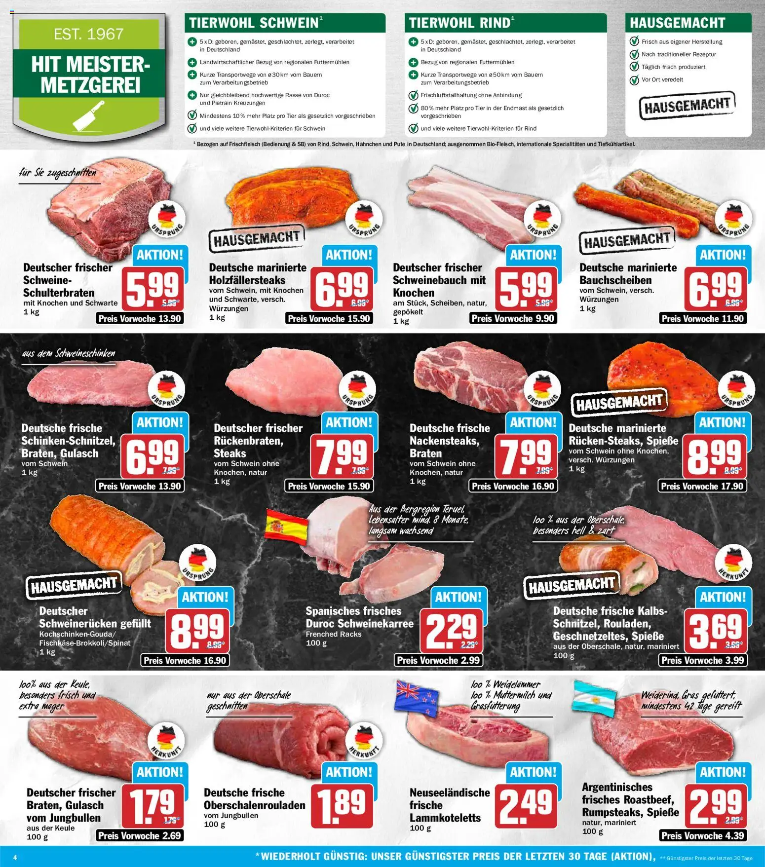 HIT Prospekt – gültig ab 08.06.2026 | Seite: 4 | Produkte: Pute, Roastbeef, Gulasch, Schweinerucken