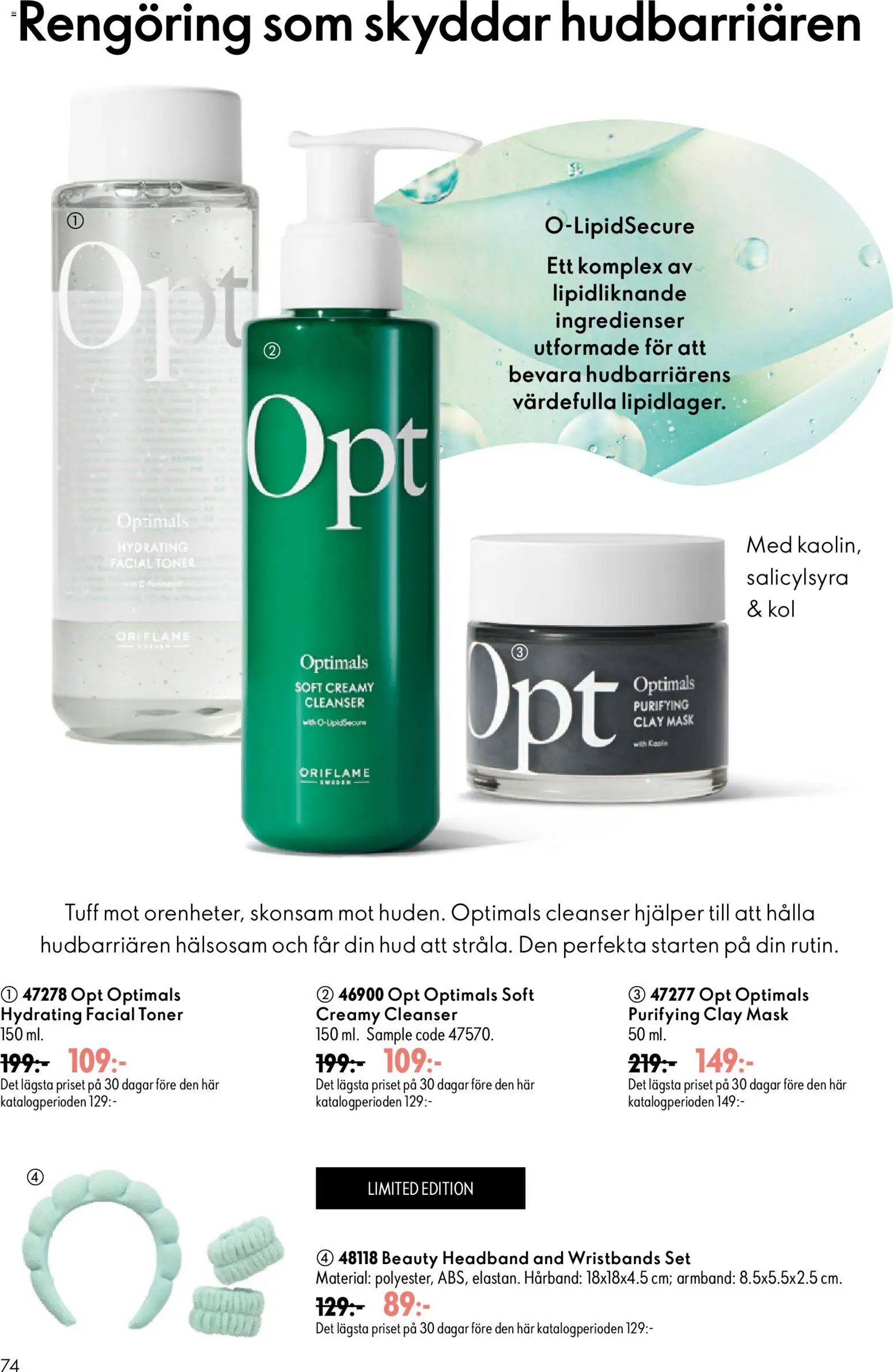 Oriflame reklamblad aktuell från 16/09/2026 | Sida: 74 | Produkter: Mask, Armband, Ingredienser, Hårband