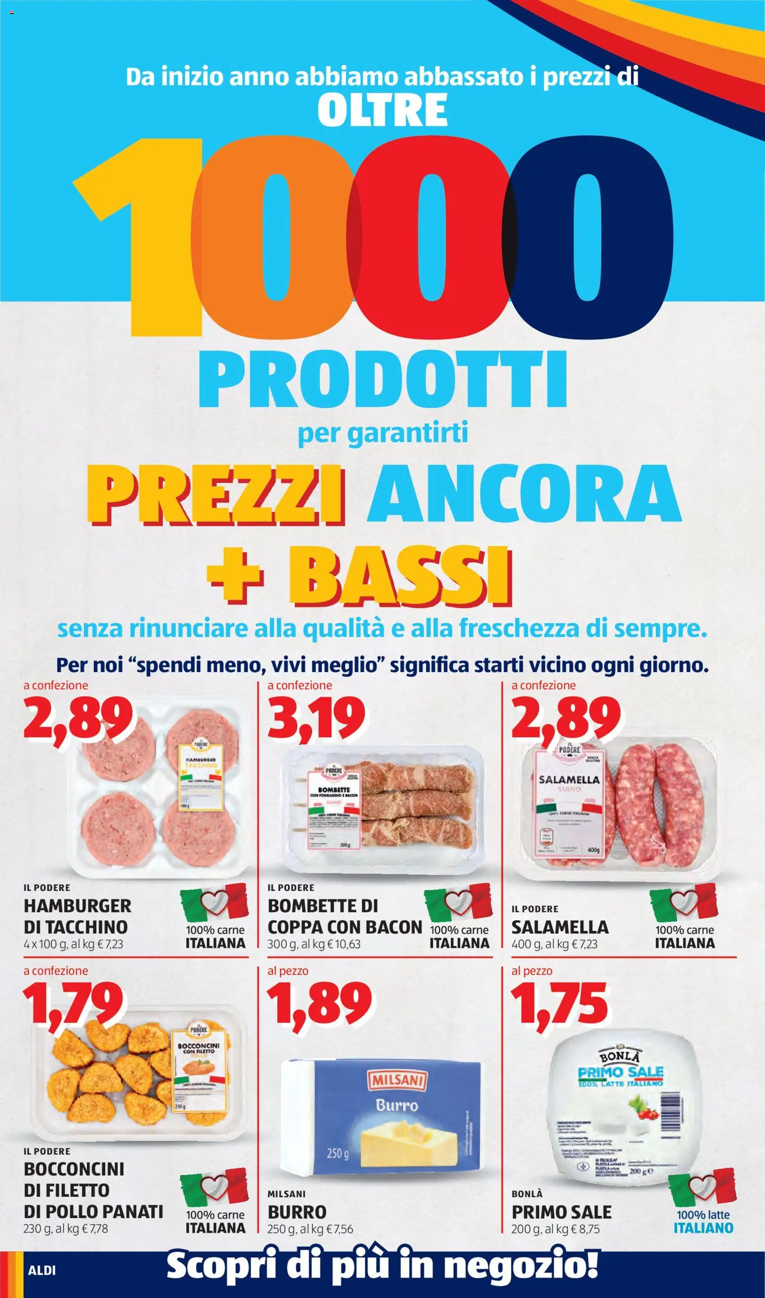 Volantino Aldi del 20/07/2026 | Pagina: 2 | Prodotti: Pollo, Suino, Burro, Hamburger