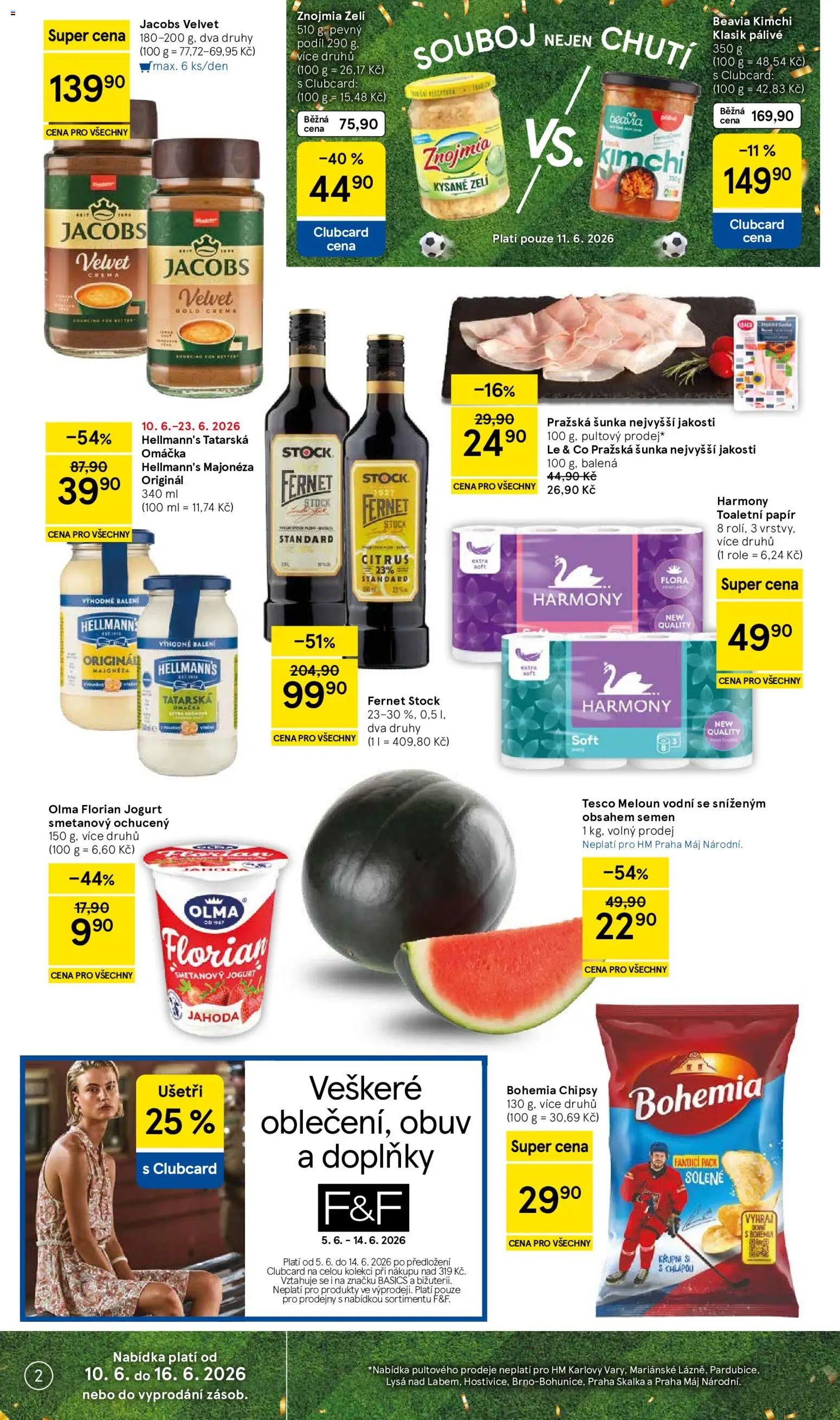 Tesco leták - Hypermarket od 10.06.2026 | Strana: 2 | Produkty: Smetanový jogurt, Obuv, Hellmann's, Kysané zelí