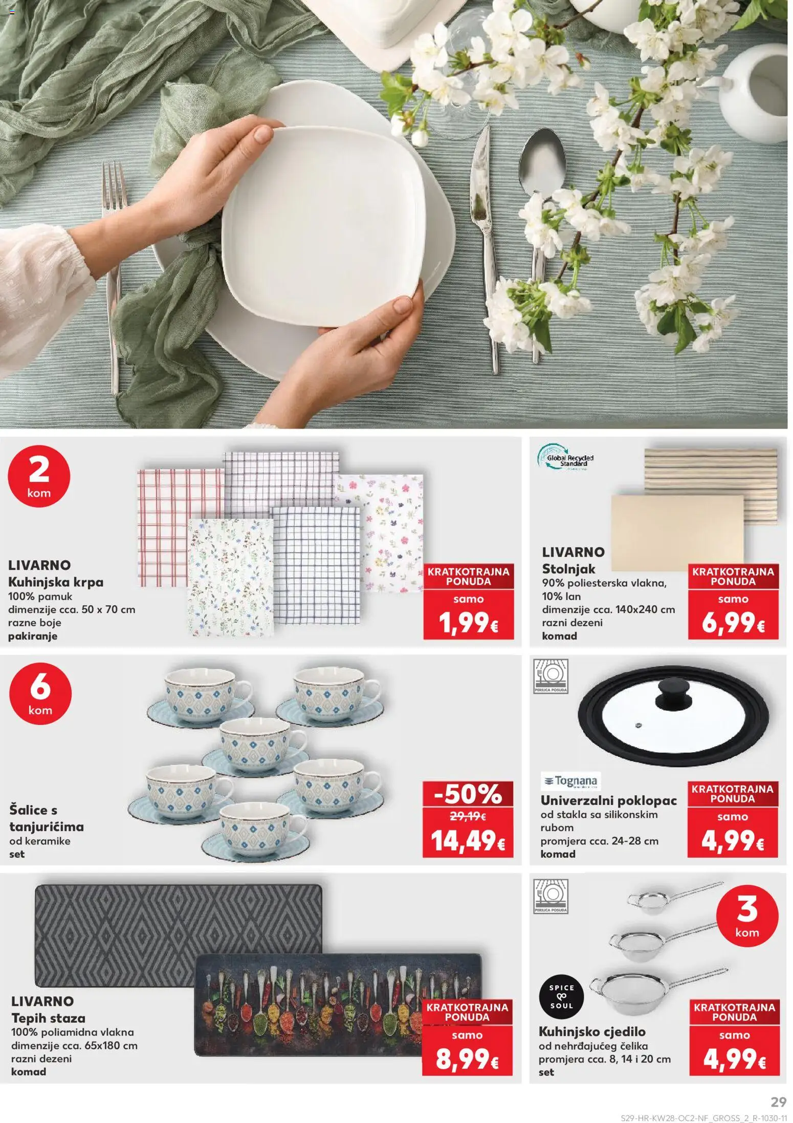 Kaufland katalog | vrijedi od 08.07.2026 | Stranica: 29 | Proizvodi: Tognana, Tepih, Perilica posuđa, Stolnjak