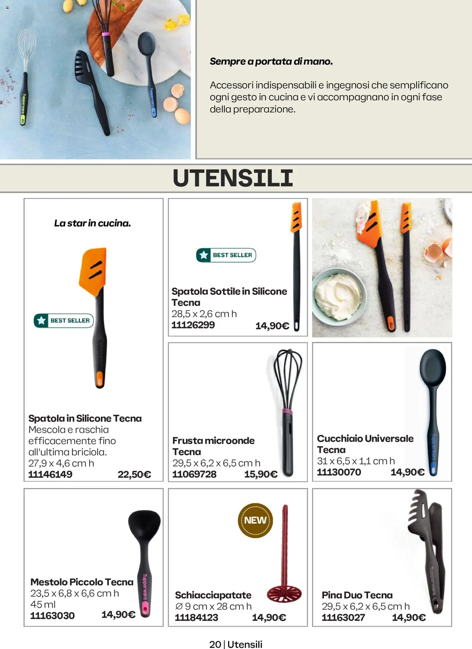Volantino Tupperware del 01/10/2026 | Pagina: 20 | Prodotti: Microonde, Spatola, Silicone
