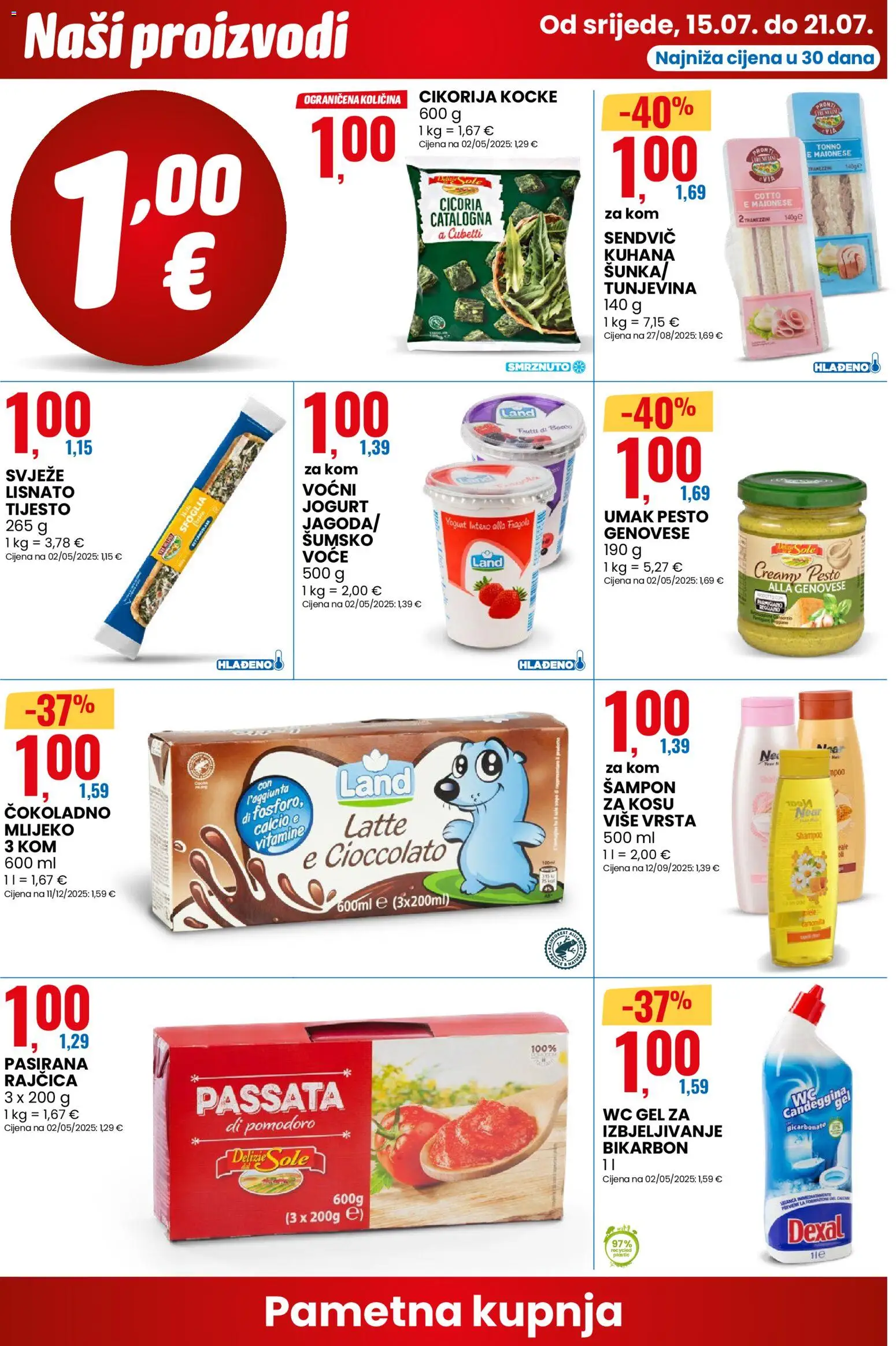Eurospin katalog | vrijedi od 15.07.2026 | Stranica: 2 | Proizvodi: Tijesto, Jogurt, Umak, Rajčica