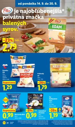 Lidl leták platný od 14.09.2026 | Strana: 31 | Produkty: Syr, Eidam, Mozzarella, Camembert