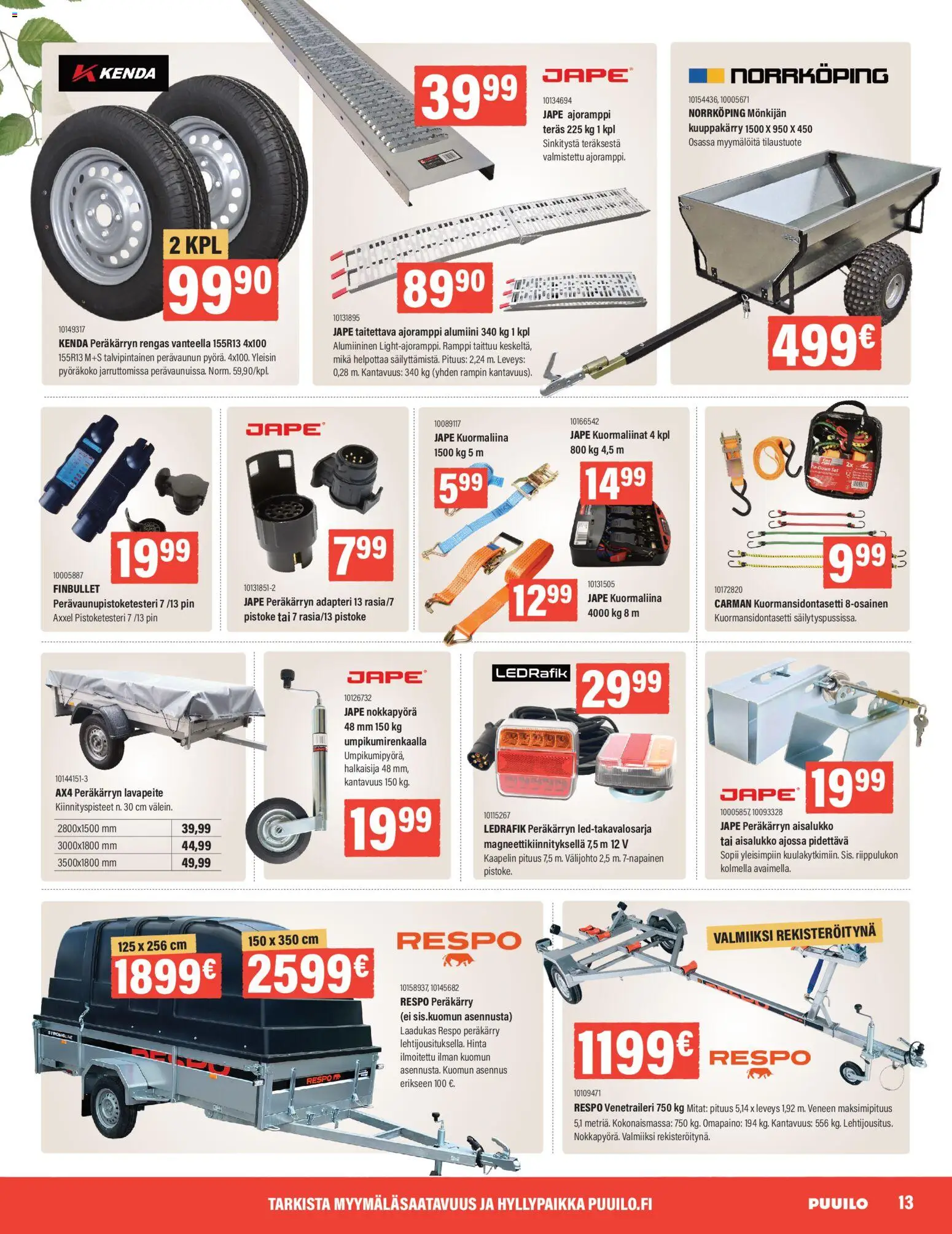 Puuilo tarjoukset – voimassa 11.05.2026 alkaen | Sivu: 13 | Tuotteet: Kuormaliina, Pistoke