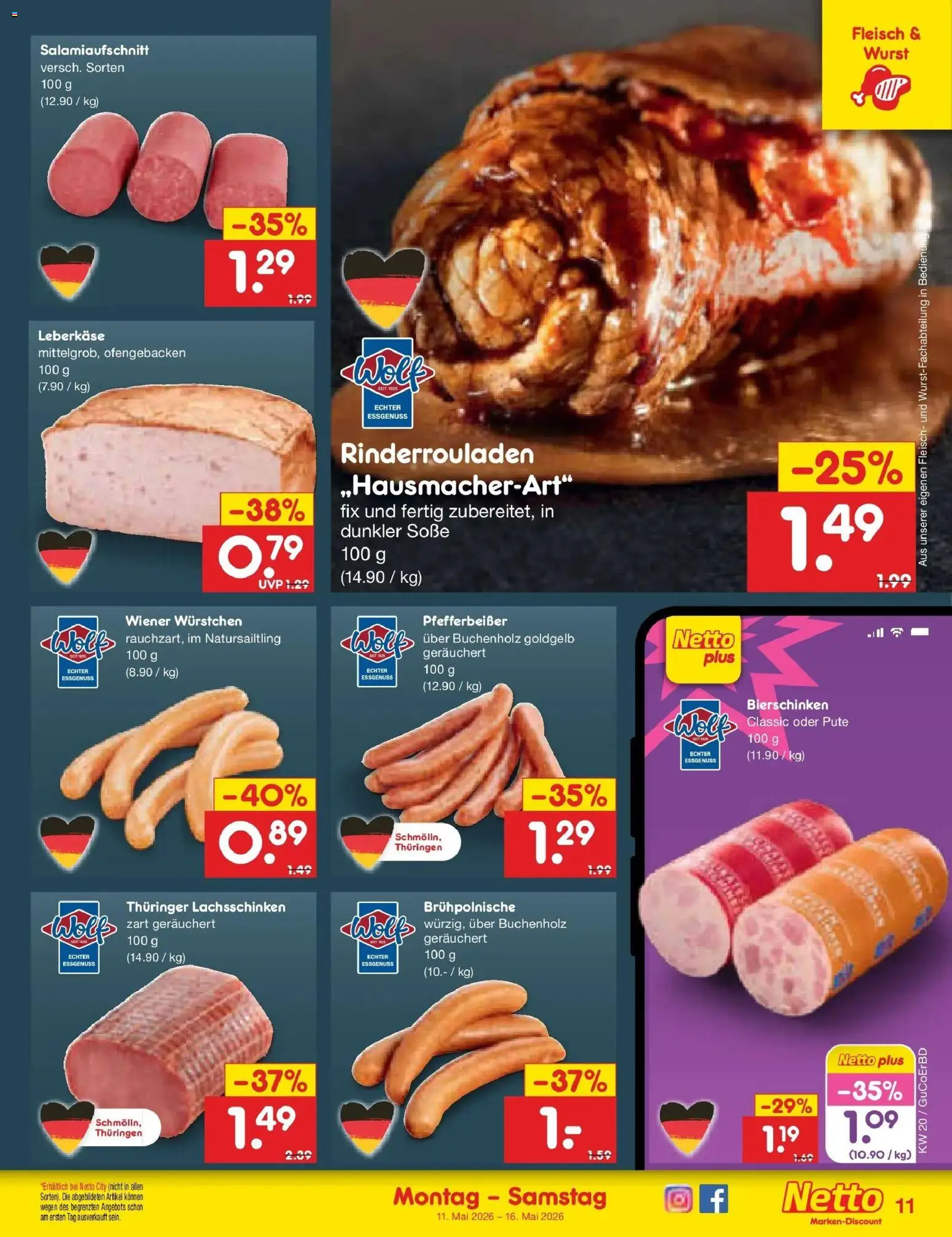 Netto Marken-Discount Prospekt Jena-Lobeda	 – gültig ab 10.05.2026 | Seite: 12 | Produkte: Pute, Wiener wurstchen, Wurst, Leberkase