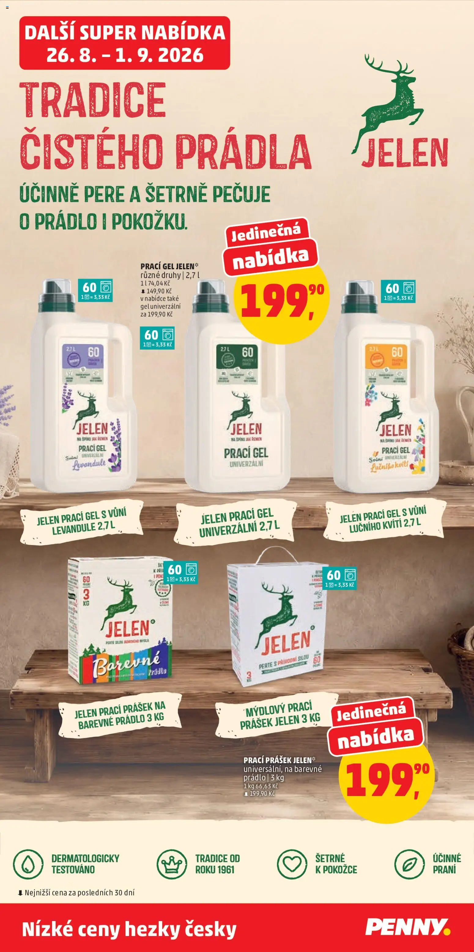 Penny Market leták od 26.08.2026 | Strana: 39 | Produkty: Prací gel, Jelen, Prací Prášek