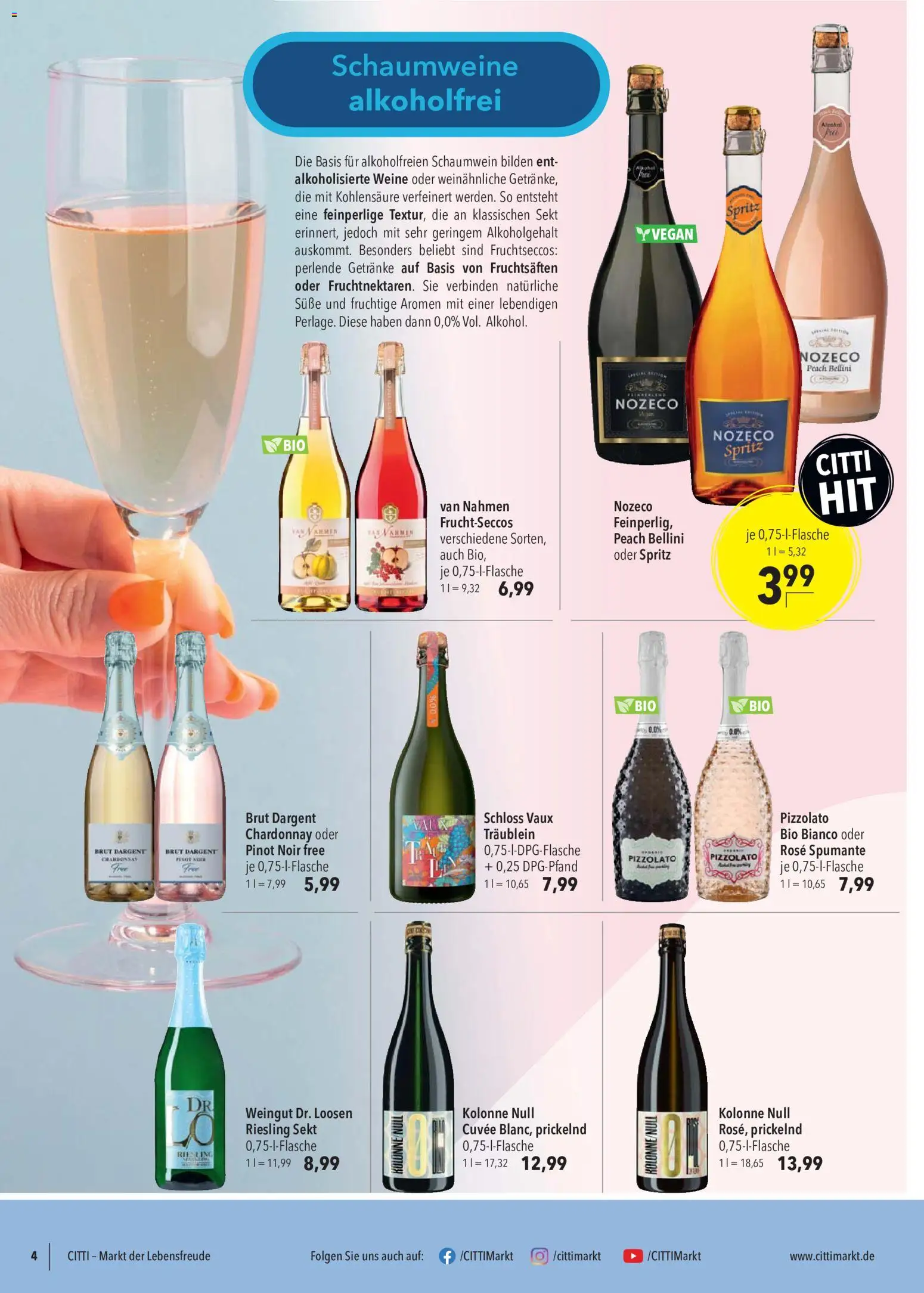 CITTI Markt  Alkoholfreie Alternativen – gültig ab 27.05.2026 | Seite: 4 | Produkte: Sekt, Brut dargent