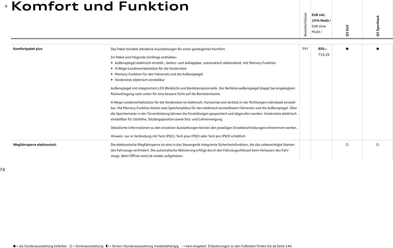 Audi Q3 – gültig ab 02.10.2026 | Seite: 74