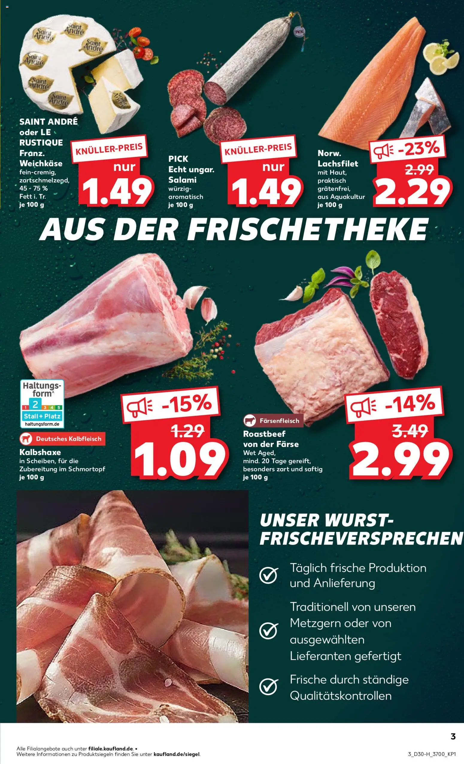 Kaufland Prospekt Rostock – gültig ab 23.07.2026 | Seite: 3 | Produkte: Roastbeef, Wurst, Salami