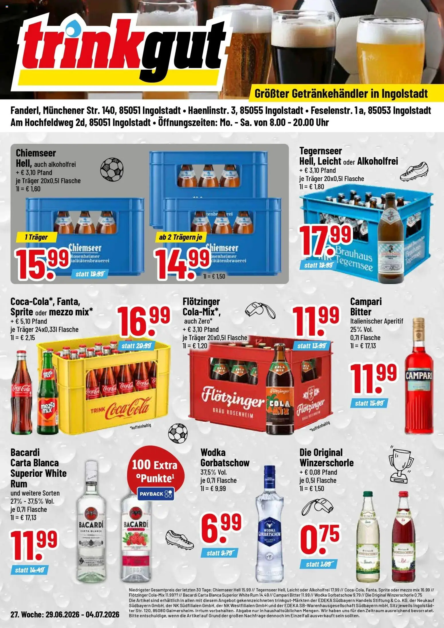 Trinkgut - trinkgut: Wochenangebote – gültig ab 28.06.2026 | Seite: 1 | Produkte: Bacardi, Coca cola, Cola, Wodka gorbatschow