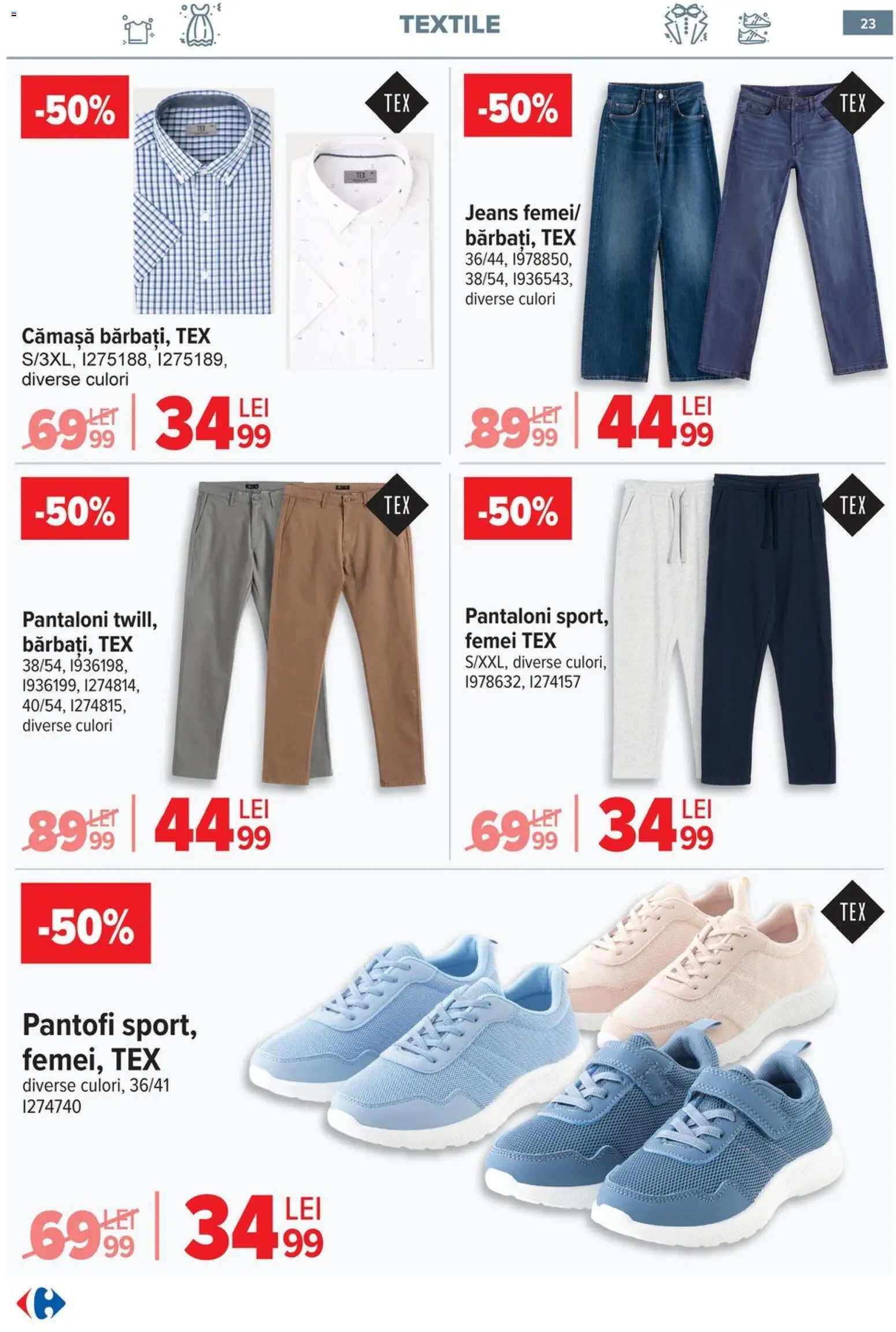 Noul catalog Carrefour – valabil de la 06.05.2026 | Pagină: 24 | Produse: Pantofi, Pantaloni