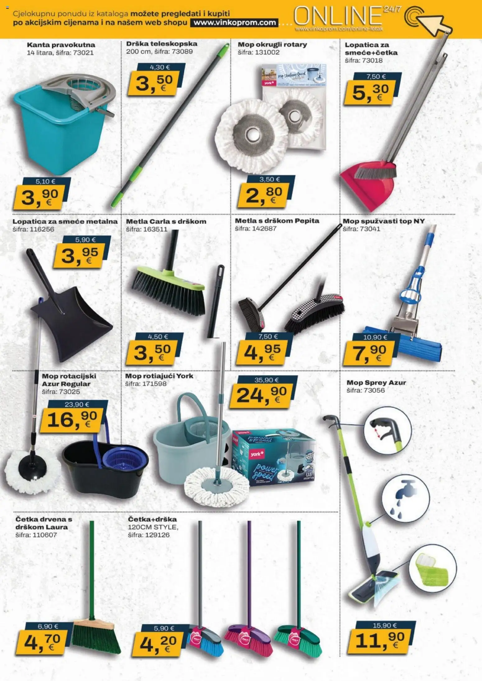 Vinkoprom katalog | vrijedi od 01.09.2026 | Stranica: 7 | Proizvodi: Četka, Metla, Mop, Lopatica