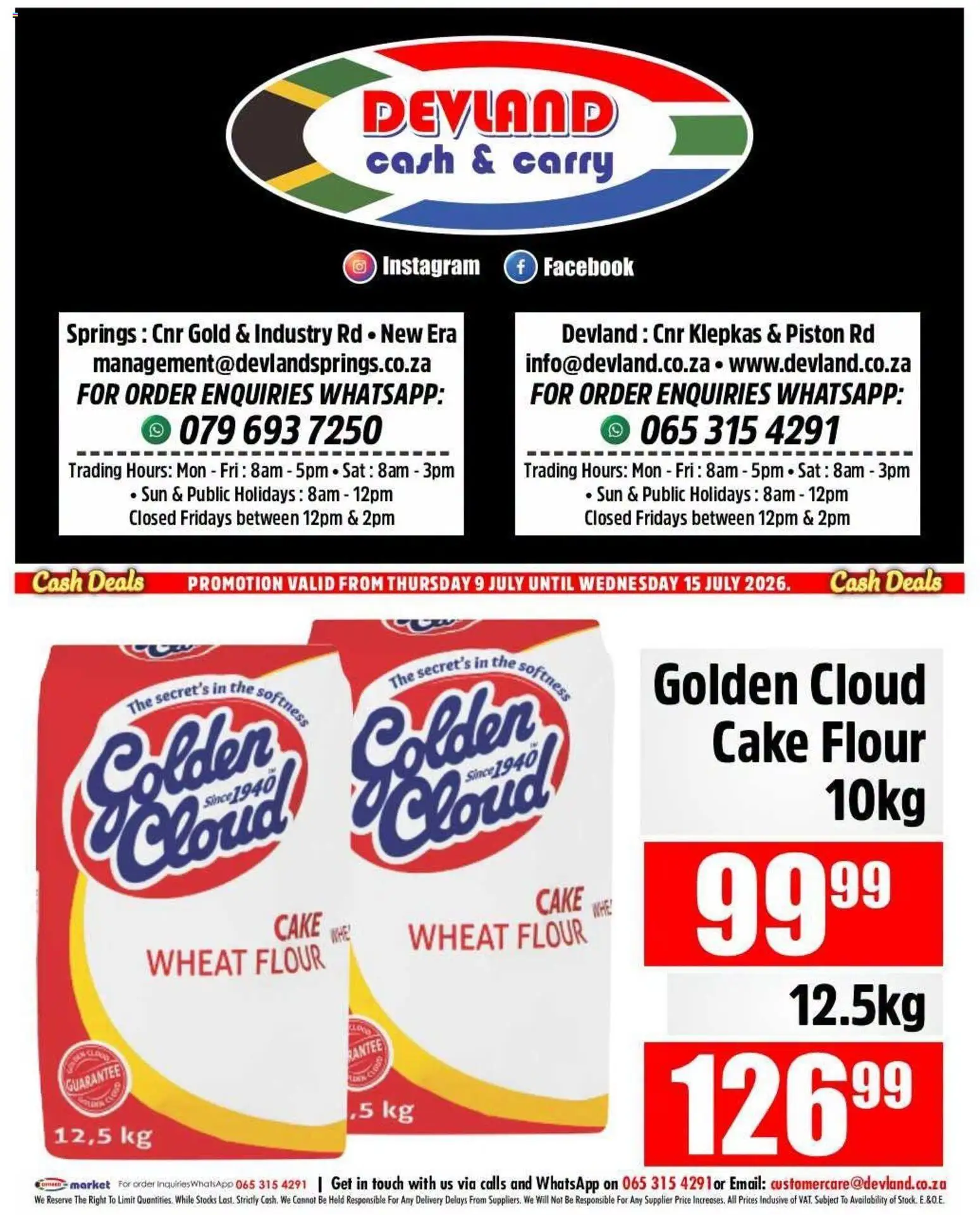 New Devland catalogue – valid from 09/07/2026 | Page: 3 | Products: Cake, Flour