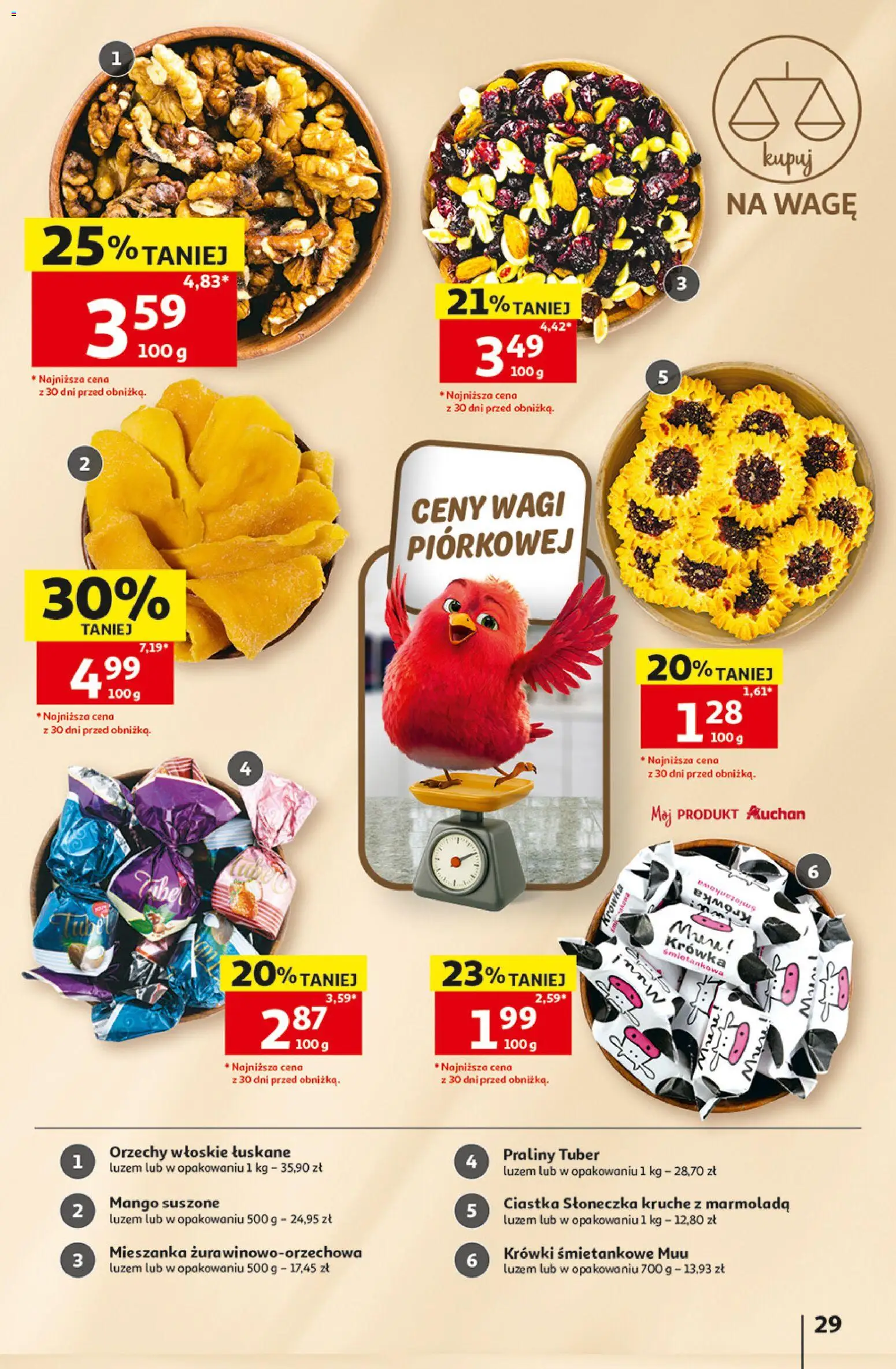 Auchan gazetka - 30 Lat Hipermarket od 18.06.2026 | Strona: 29 | Produkty: Mango, Krowka, Ciastka, Orzechy