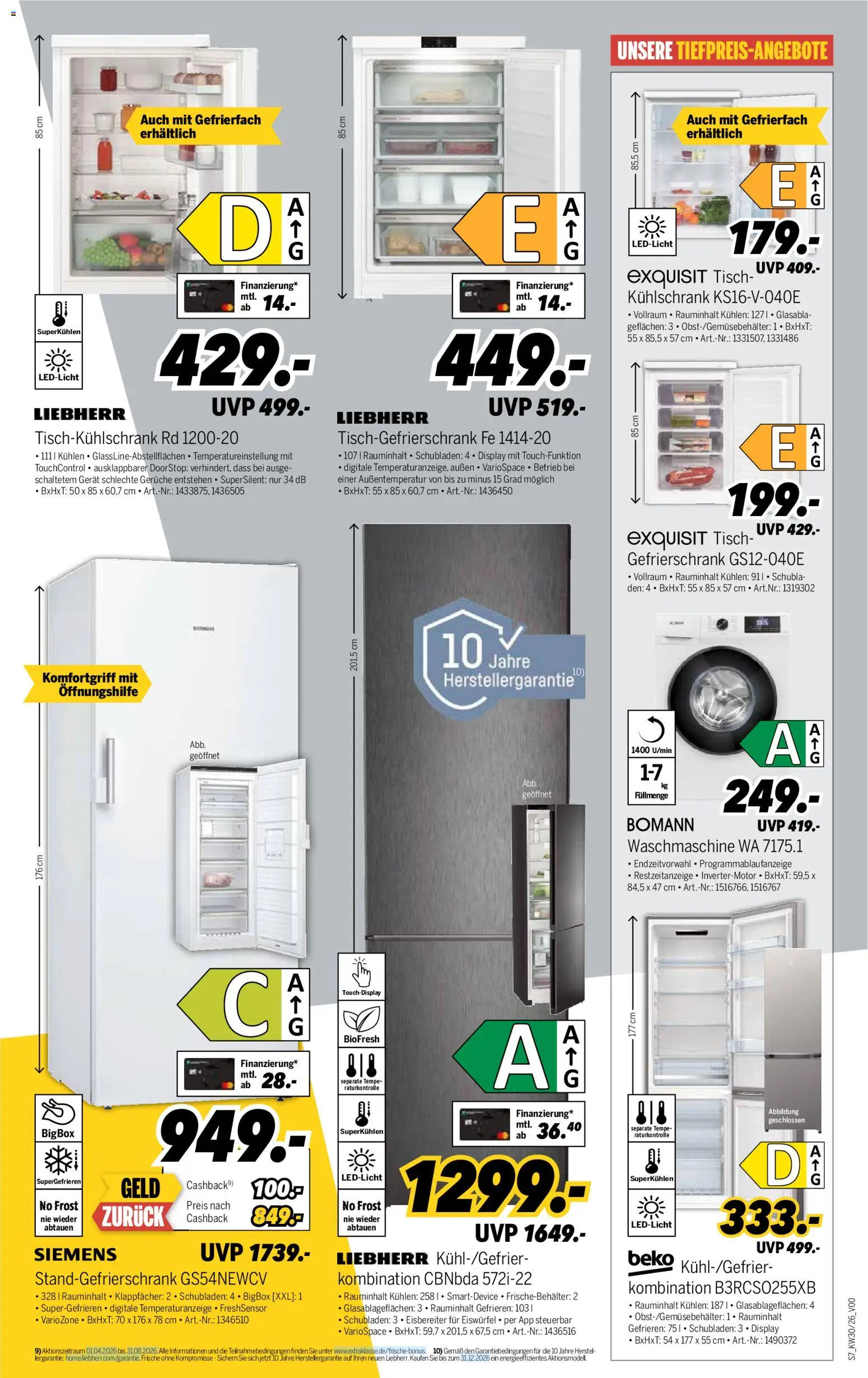 Medimax Prospekt – gültig ab 18.07.2026 | Seite: 7 | Produkte: Liebherr, Siemens, Gefrierschrank, Tisch