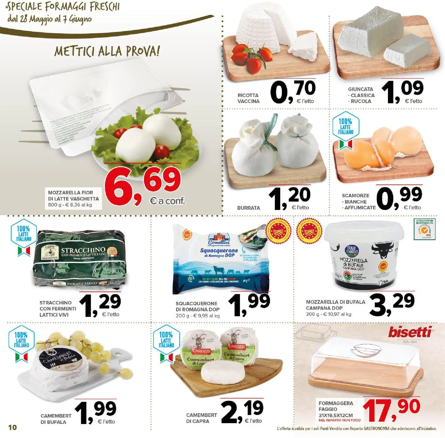 Volantino Todis del 28.05.2026 | Pagina: 10 | Prodotti: Mozzarella, Stracchino, Ricotta, Burrata