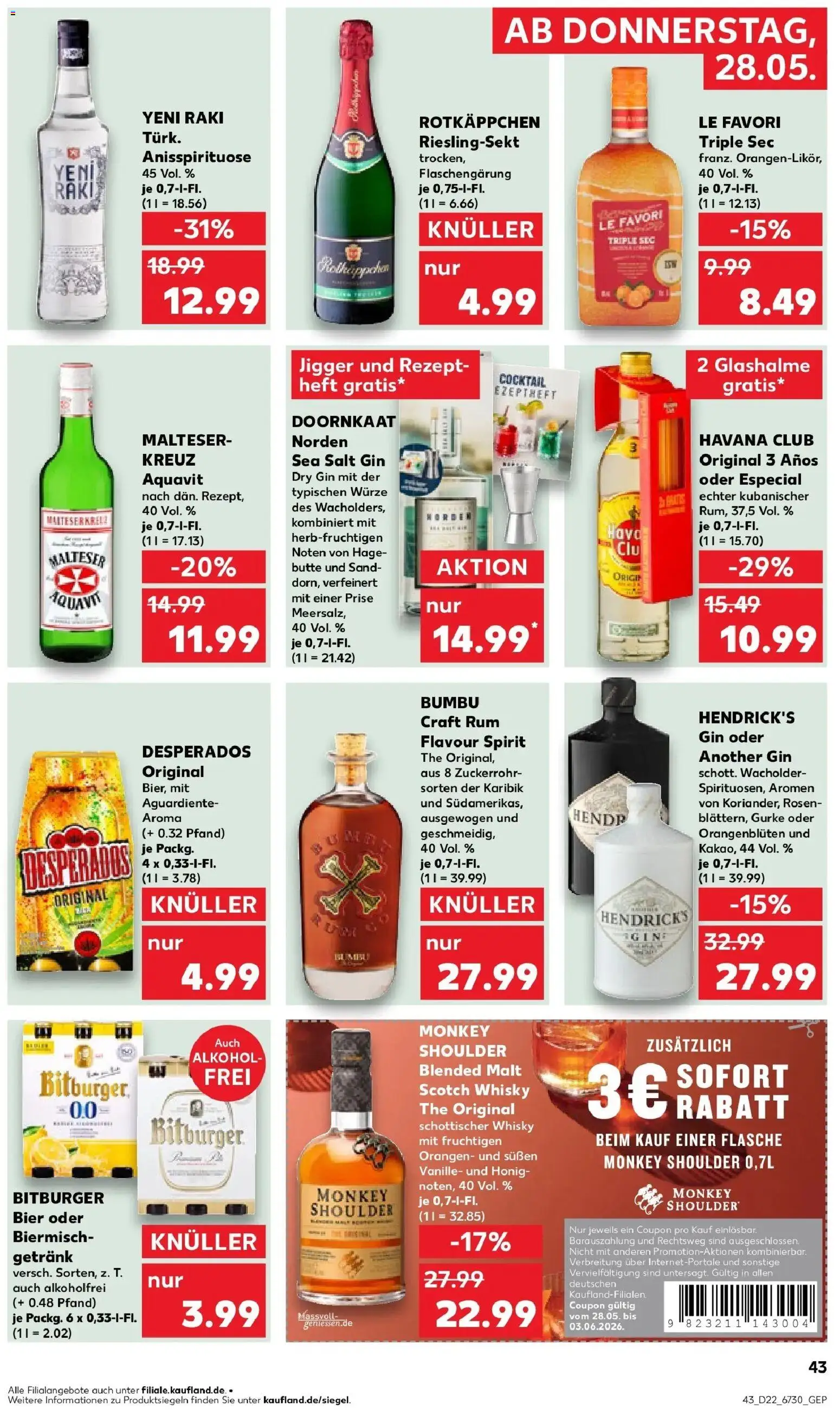 Kaufland Prospekt Sömmerda – gültig ab 26.05.2026 | Seite: 48 | Produkte: Havana club, Whisky, Bier, Orangen