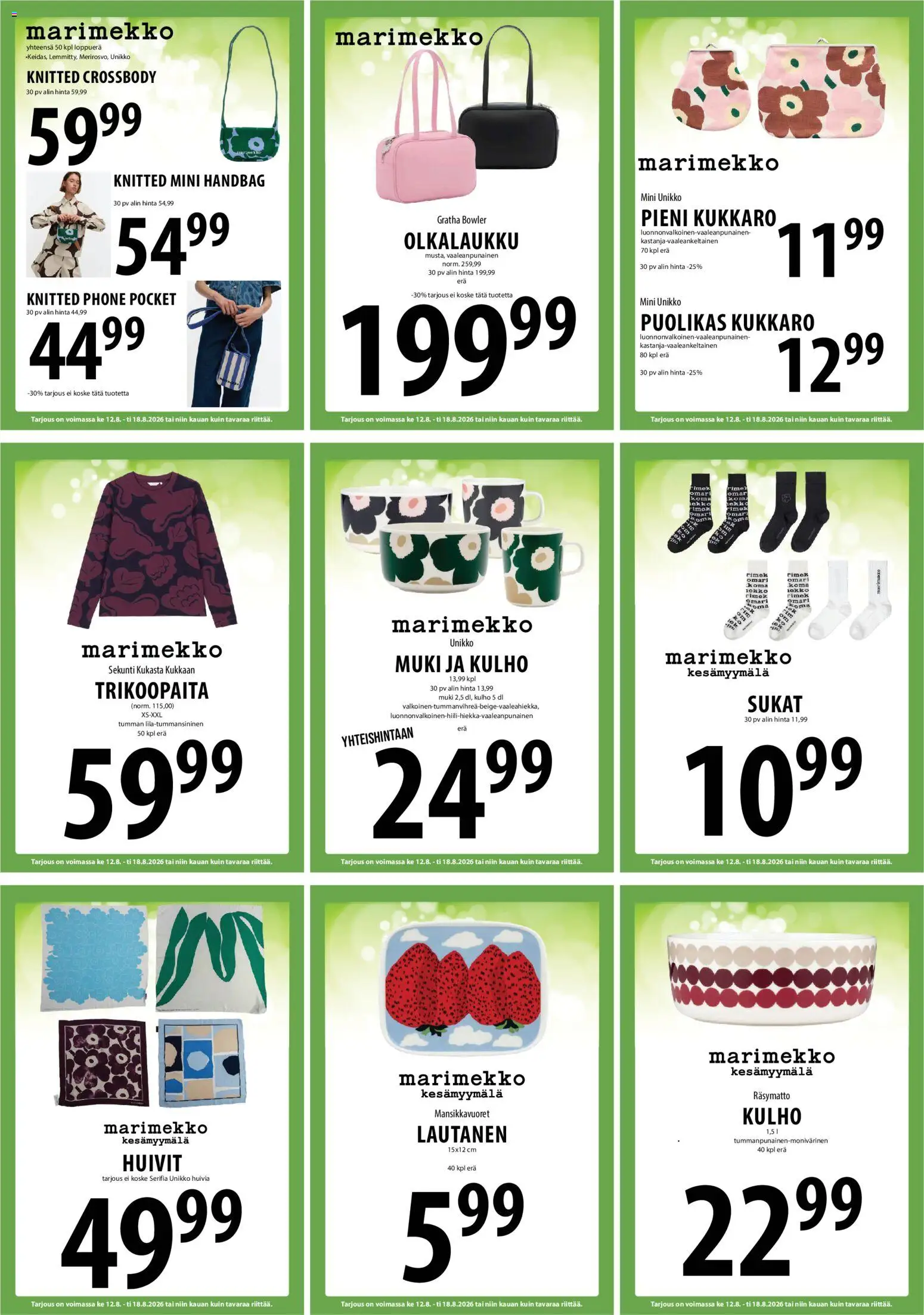 Tuuri tarjoukset – voimassa 12/08/2026 alkaen | Sivu: 11 | Tuotteet: Muki, Sukat, Kukkaro, Lautanen