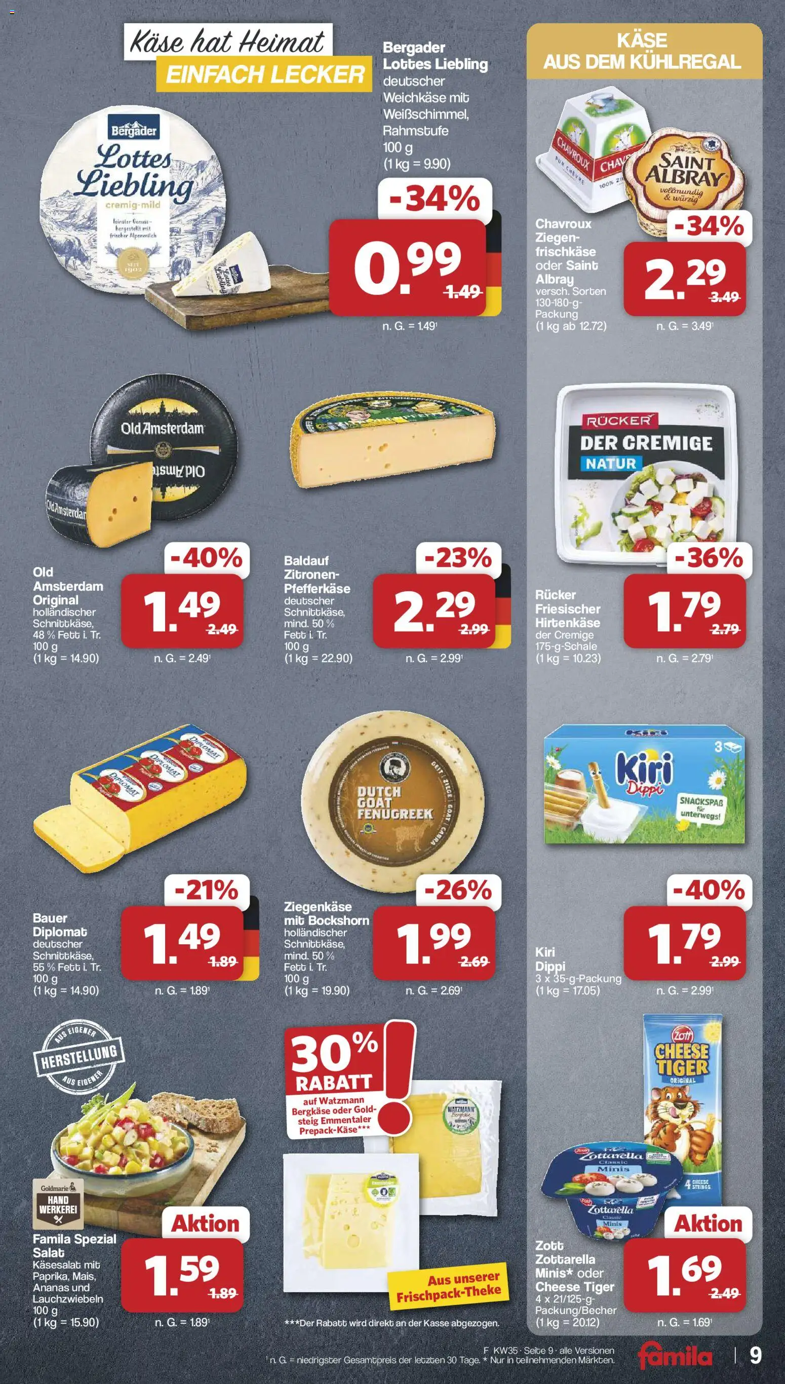 Famila Nordwest Prospekt – gültig ab 23.08.2026 | Seite: 9 | Produkte: Käse, Ziegenkäse, Ananas, Frischkase