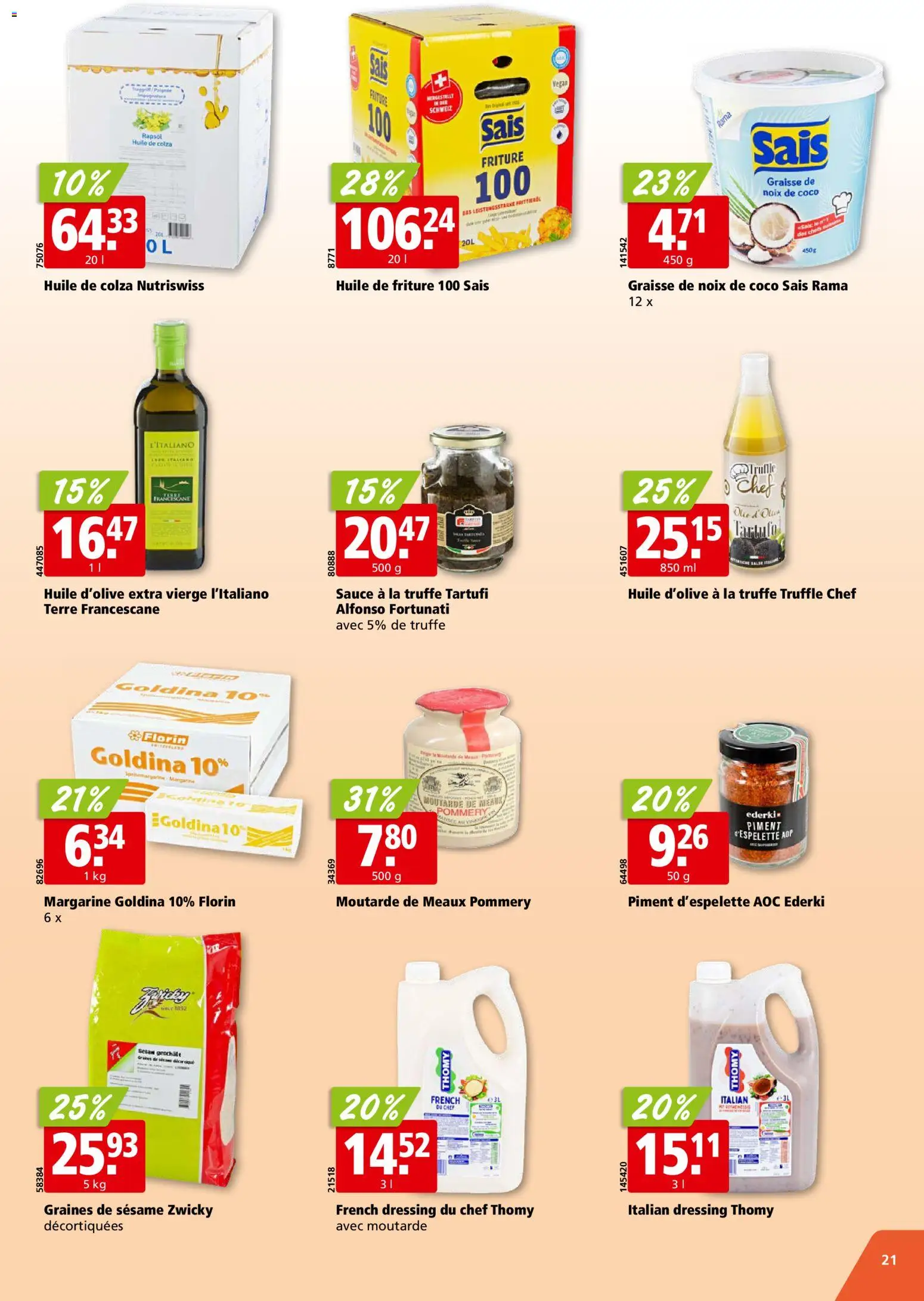 Aligro aktionen Chavannes, Matran, Genève, Sion – gültig ab 05.10.2026 | Seite: 21 | Produkte: Rapsöl, Dressing