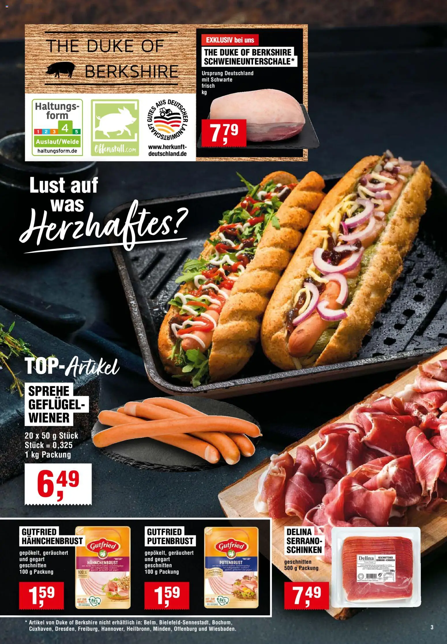 Handelshof Prospekt – gültig ab 12.11.2026 | Seite: 3 | Produkte: Putenbrust, Schinken, Hahnchenbrust