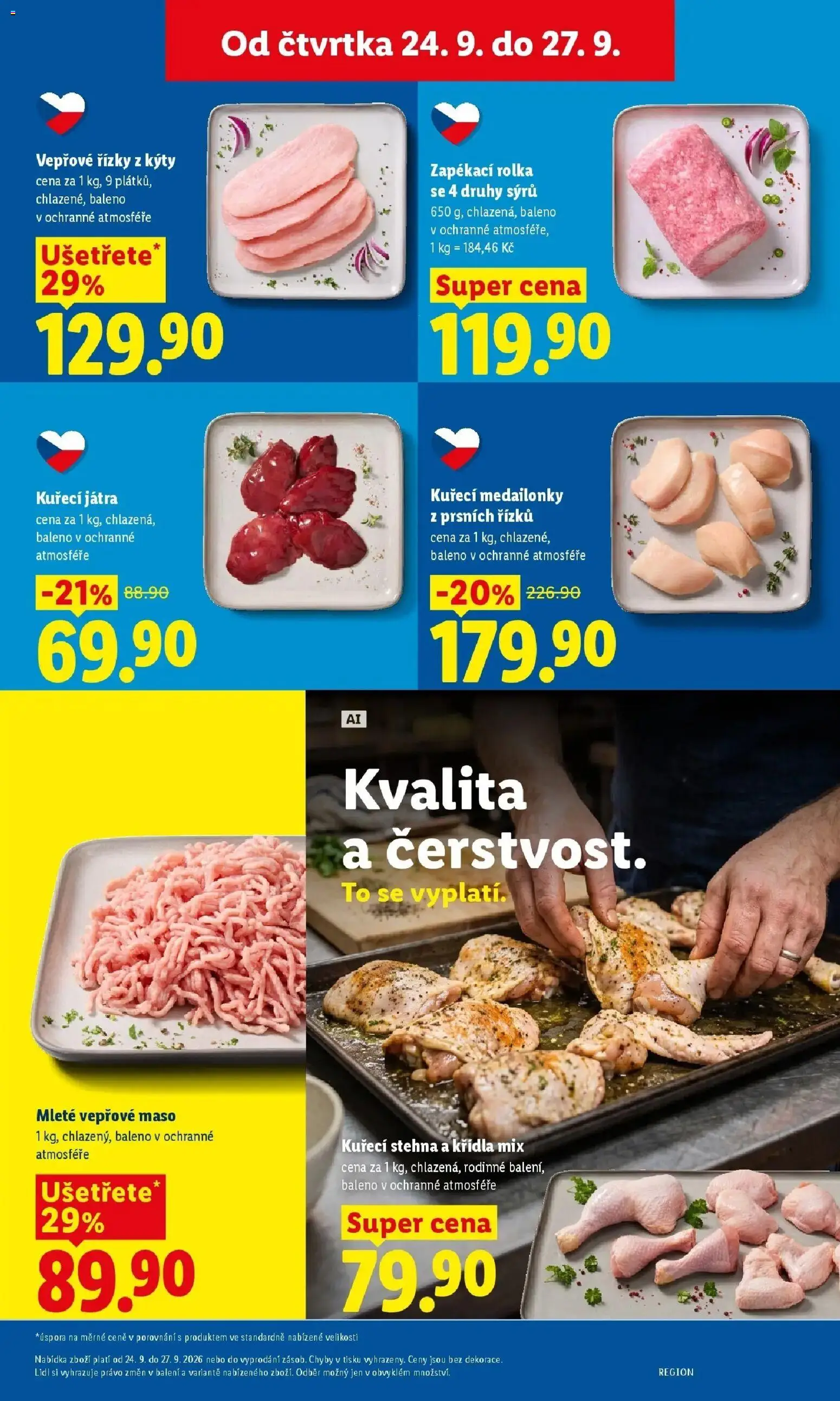 Lidl leták od 24.09.2026 - Nový akční leták | Strana: 17 | Produkty: Vepřové řízky, Řízky, Maso, Játra