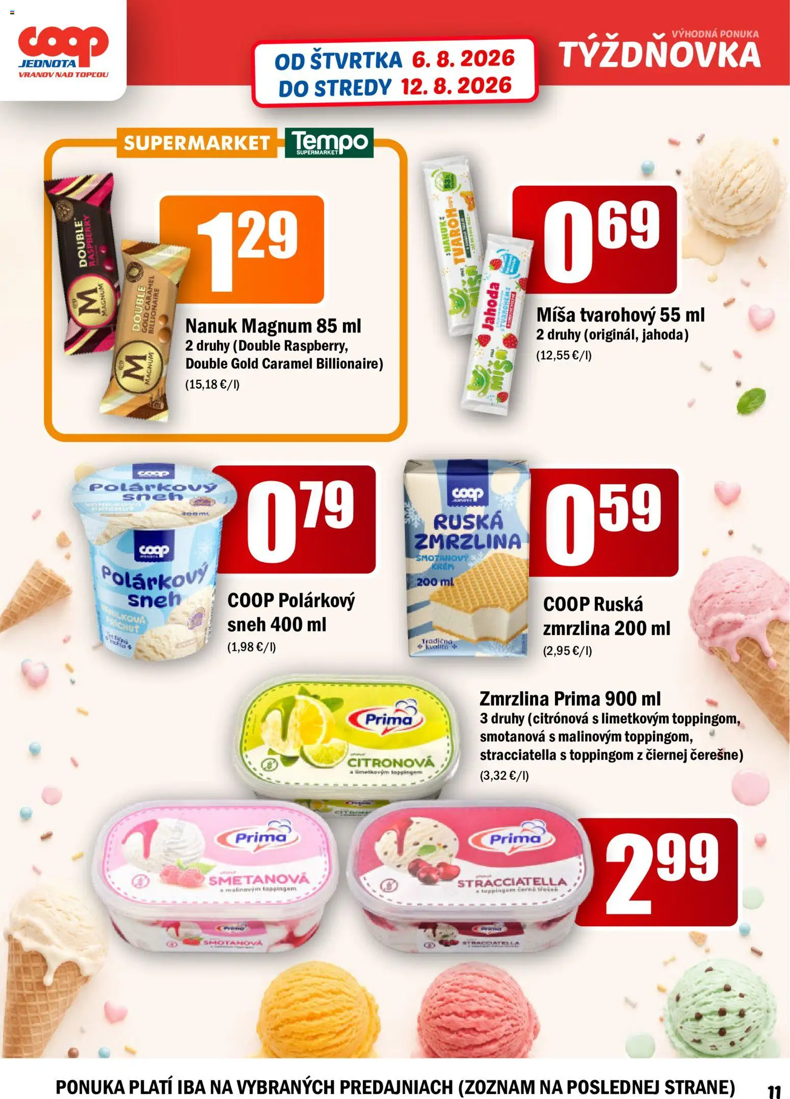 Nové COOP Jednota akcie – leták je platný od 06.08.2026 | Strana: 11