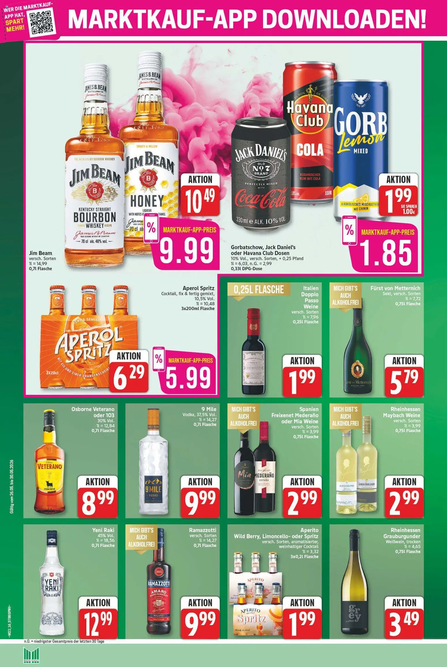 Marktkauf Prospekt – gültig ab 26.05.2026 | Seite: 16 | Produkte: Jim beam, Osborne, Freixenet mederano, Whiskey